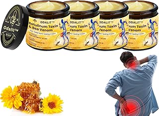 ODALIT Botulinum Toxin & Bee Venom Cream, Professional Bee Venom Cream for Arthritis, ODALIT Bee Venom Pain-Relief Bone Healing Cream-50G, for Neck,Waist,Back Feet Hand and Leg (4 Bottle)