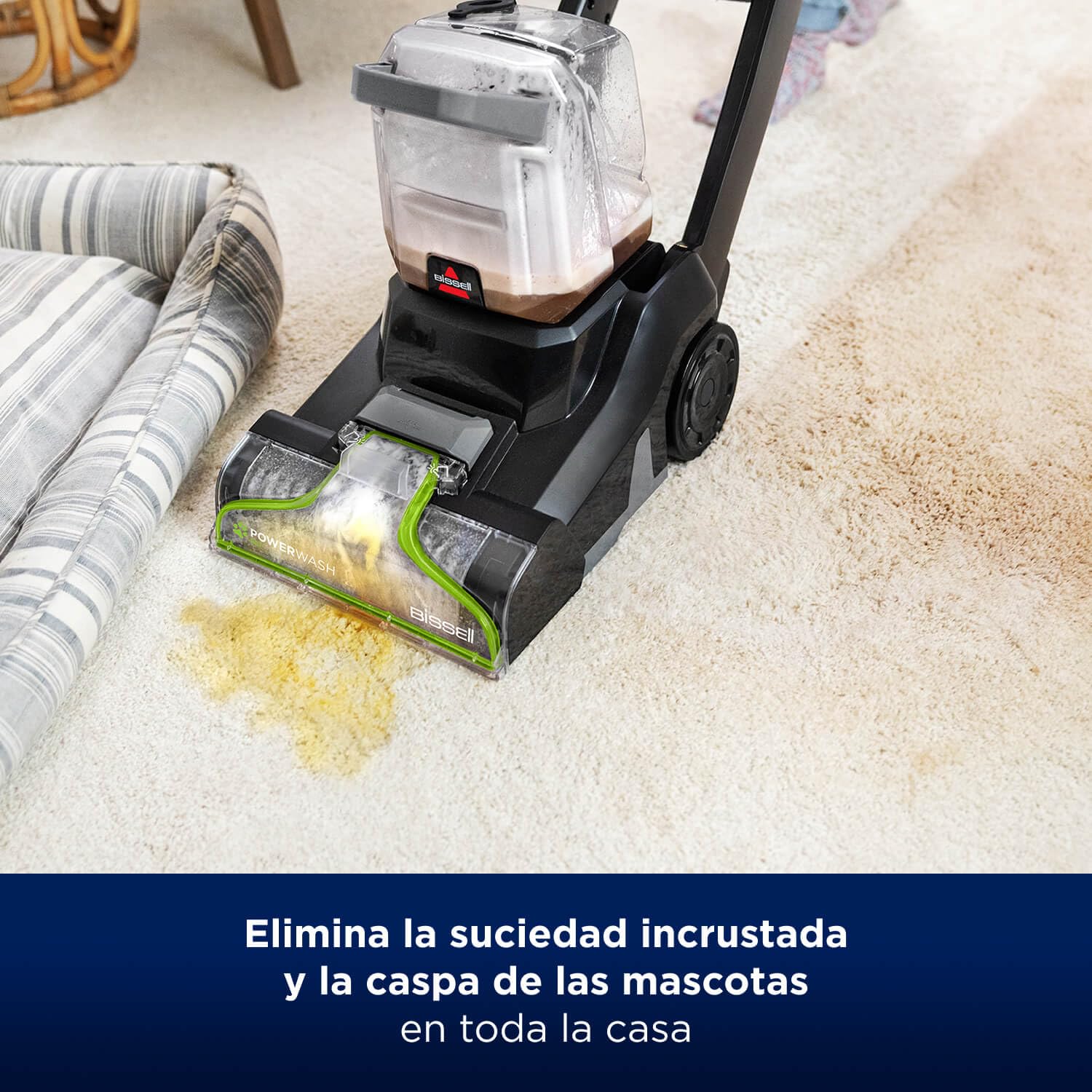 BISSELL PowerWash Pet Aspiradora de Agua Tapicería, Lava Aspiradora Ideal para Dueños de Mascotas, Maquina Limpiar Tapicerías Ligero, Limpiador para Alfombras, Sofá & Más, Potente Motor de 600W, 3878N
