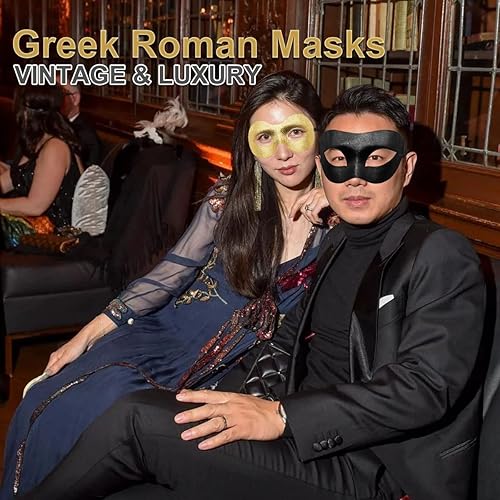 Miniatura 6 de MYMENU Máscara de máscaras para hombres y mujeres, máscaras venecianas vintage griegas, máscaras retro para Halloween, Carnaval, Mardi Gras,