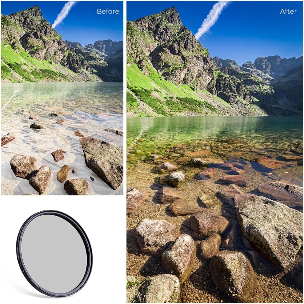 K&F CONCEPT 55mm Lens Filter Kit Neutral Density ND8 ND64 CPL Circular Polarizer Filter Set with 24 Multi-Layer Coatings for Camera Lens