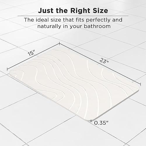 Miniatura 4 de Tapete de baño de piedra, tierra de diatomeas, antideslizante, súper absorbente, de secado rápido, tapete de baño de piedra de diatomita para baño,