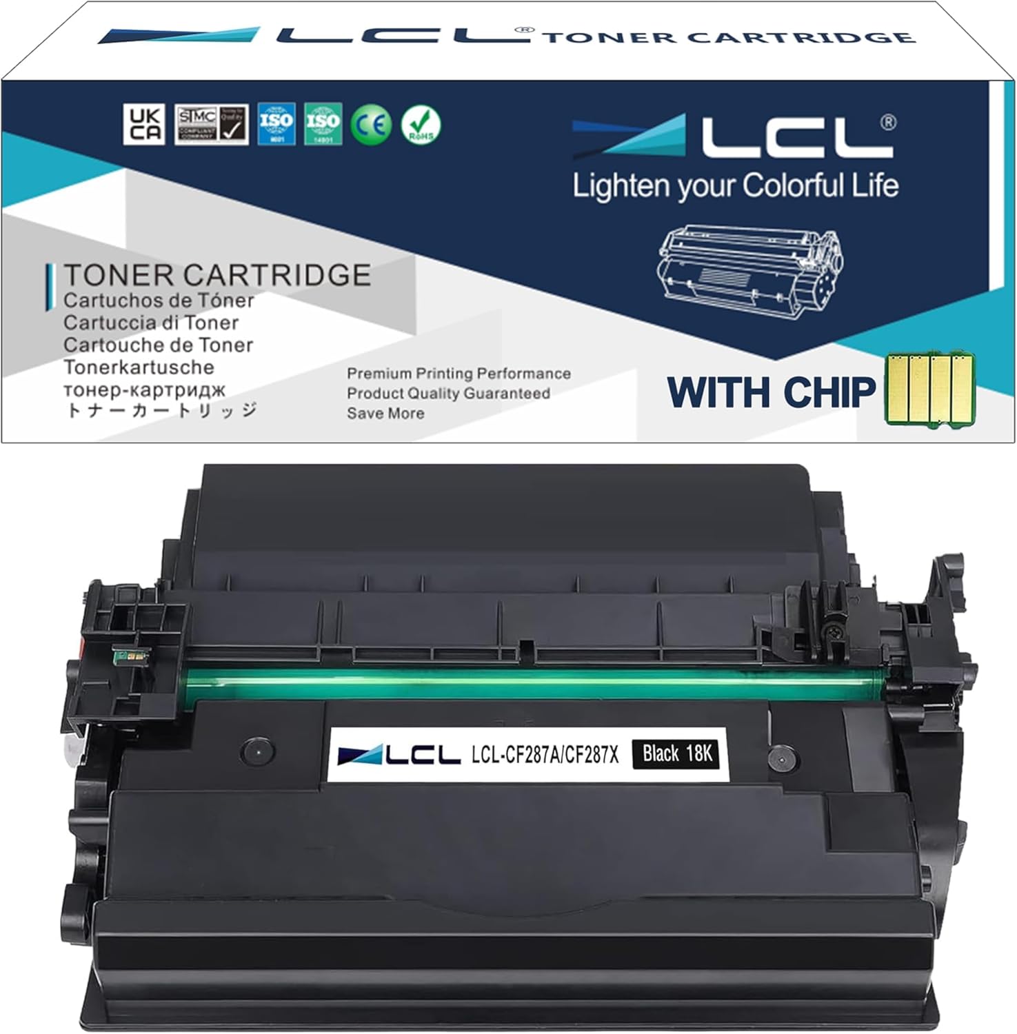 LCL 87X CF287X Black High-Yield Toner Cartridge Replacement for HP 87A 87X CF287A CF287X for HP HP LaserJet Enterprise M506 M506n M506dn M506x Pro M501 M501n M501dn MFP M527 M527dn M527c (1-Pack)