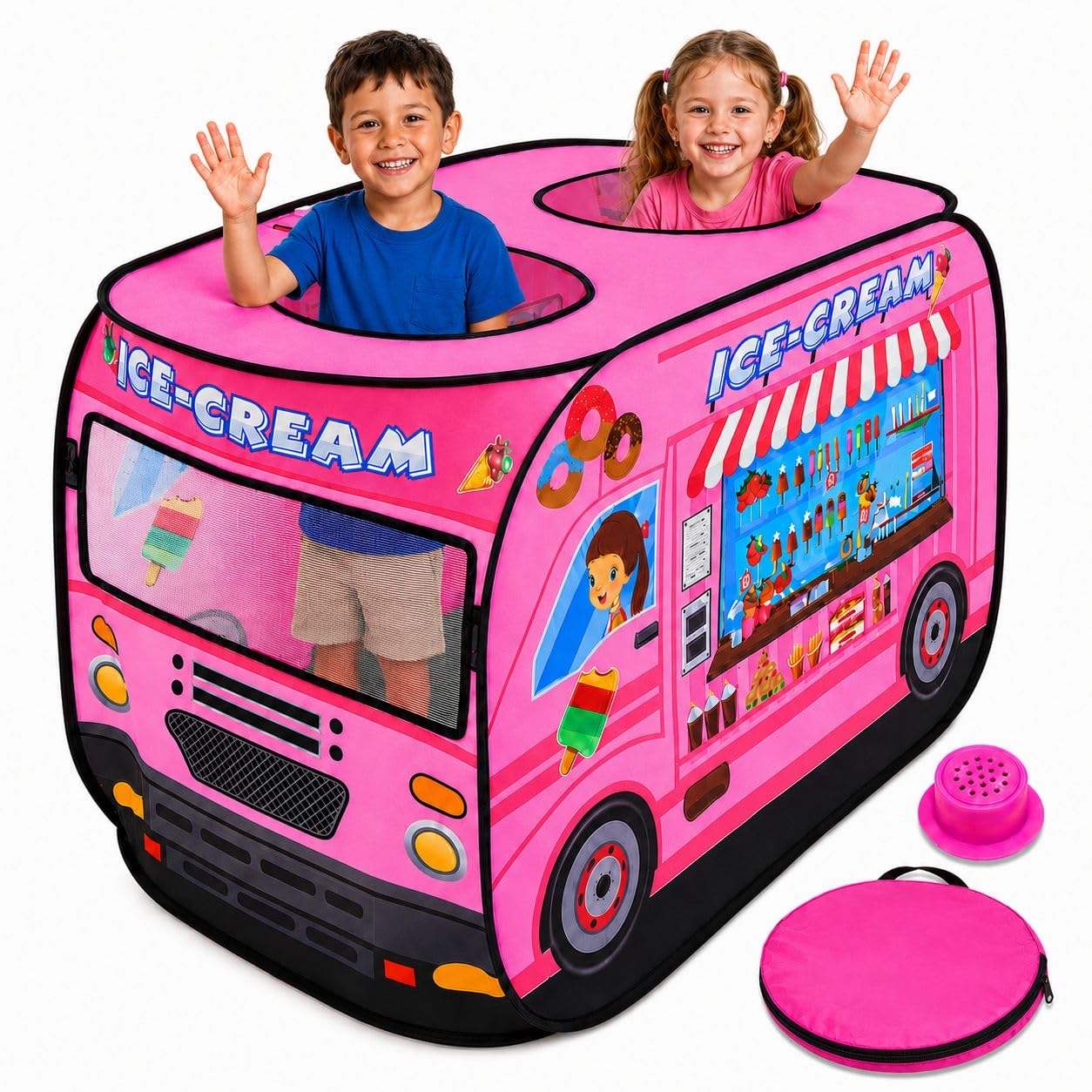 ice cream tent Truck Pop Up Play for Toddlers, Girls Indoor & Outdoor Use Frame Size:54(CM) Pedal Box Hydraulic Motorsport cf-vendor-anon This unique play space