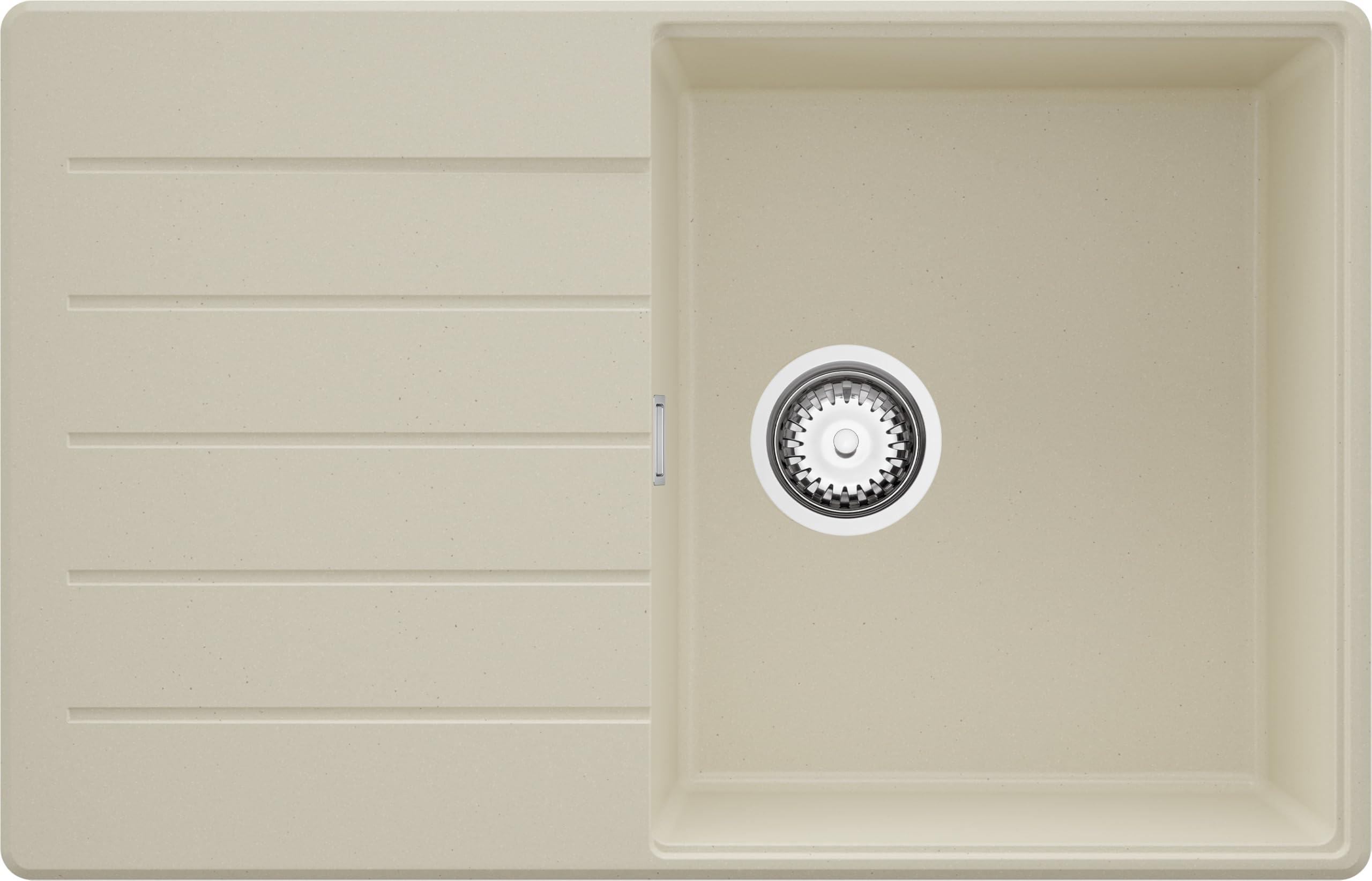 PRIMAGRAN Spülbecken Beige - Kopenhagen Top, 78x50cm | Granitspüle 1 Becken + Ablauf-Set, Küchenspüle ab 50er Unterschrank (S476)