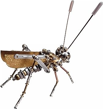 Mechanical Metal DIY 3D Insect Cricke Model Brass Puzzle Kits Puzzle for Adults, Steampunk Electric Mechanical, Assembly DIY Gift Craft Hobby for Men Christmas Decorations(Cricket)