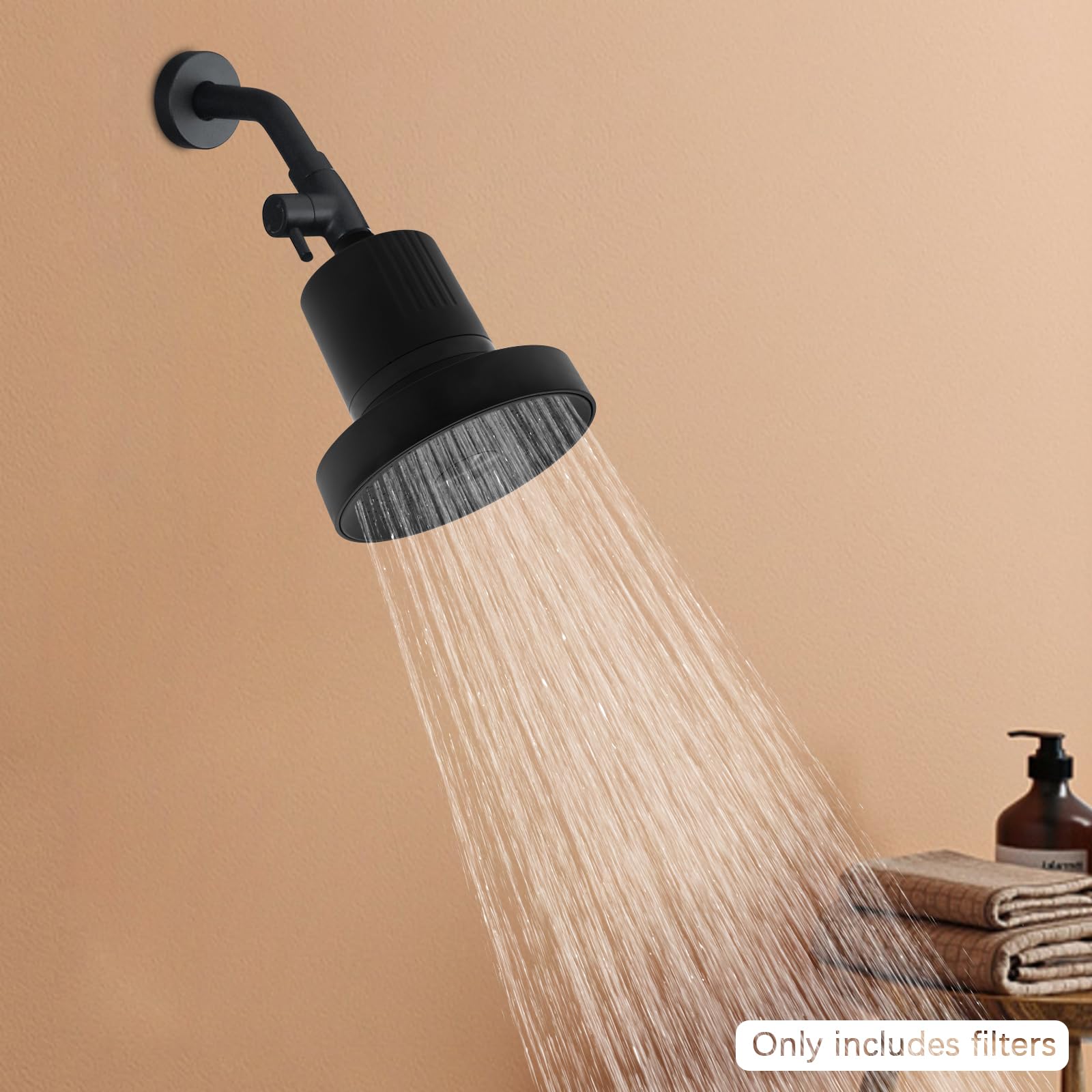 Alcachofa de ducha con filtro, cabezal de ducha de 13,5 cm con mecanismo de filtro de agua, cabezal de ducha filtrado, filtro de ducha se puede utilizar en salones de belleza, baños, apartamentos
