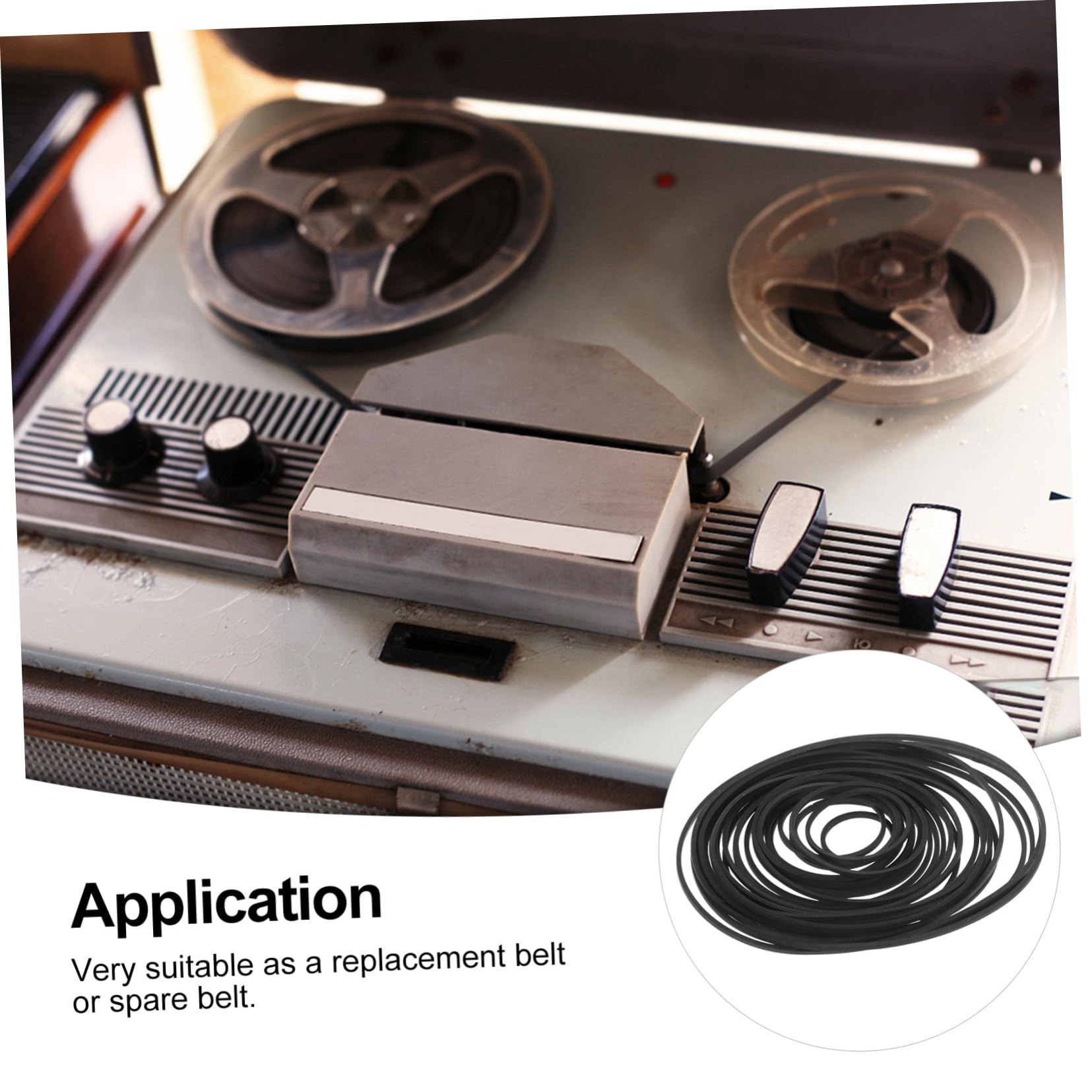 Mikinona 30pcs Cassette Player Belts Replacement Rubber for Recorder 1.2mm Square and Flat Cassette Tape Belt 30-135mm