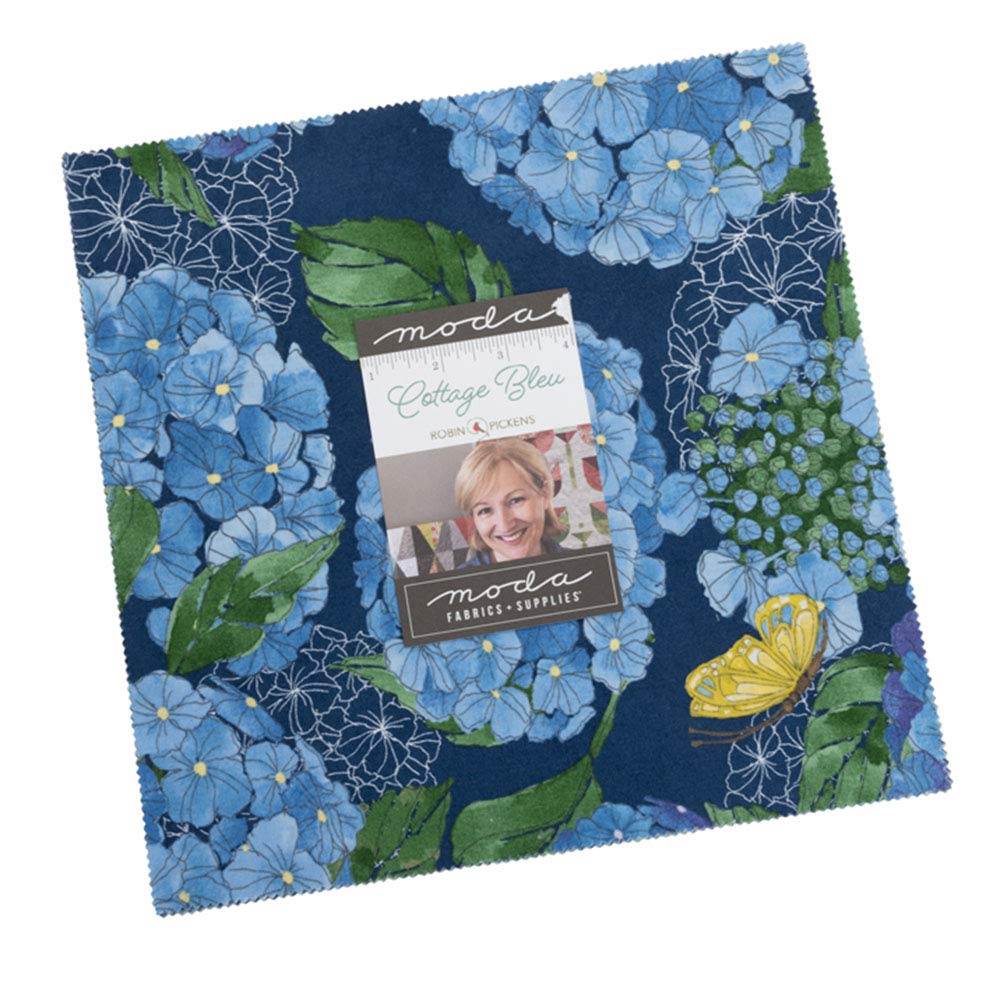 Cottage Bleu Layer Cake, 42-10" Precut Fabric Quilt Squares by Robin Pickens