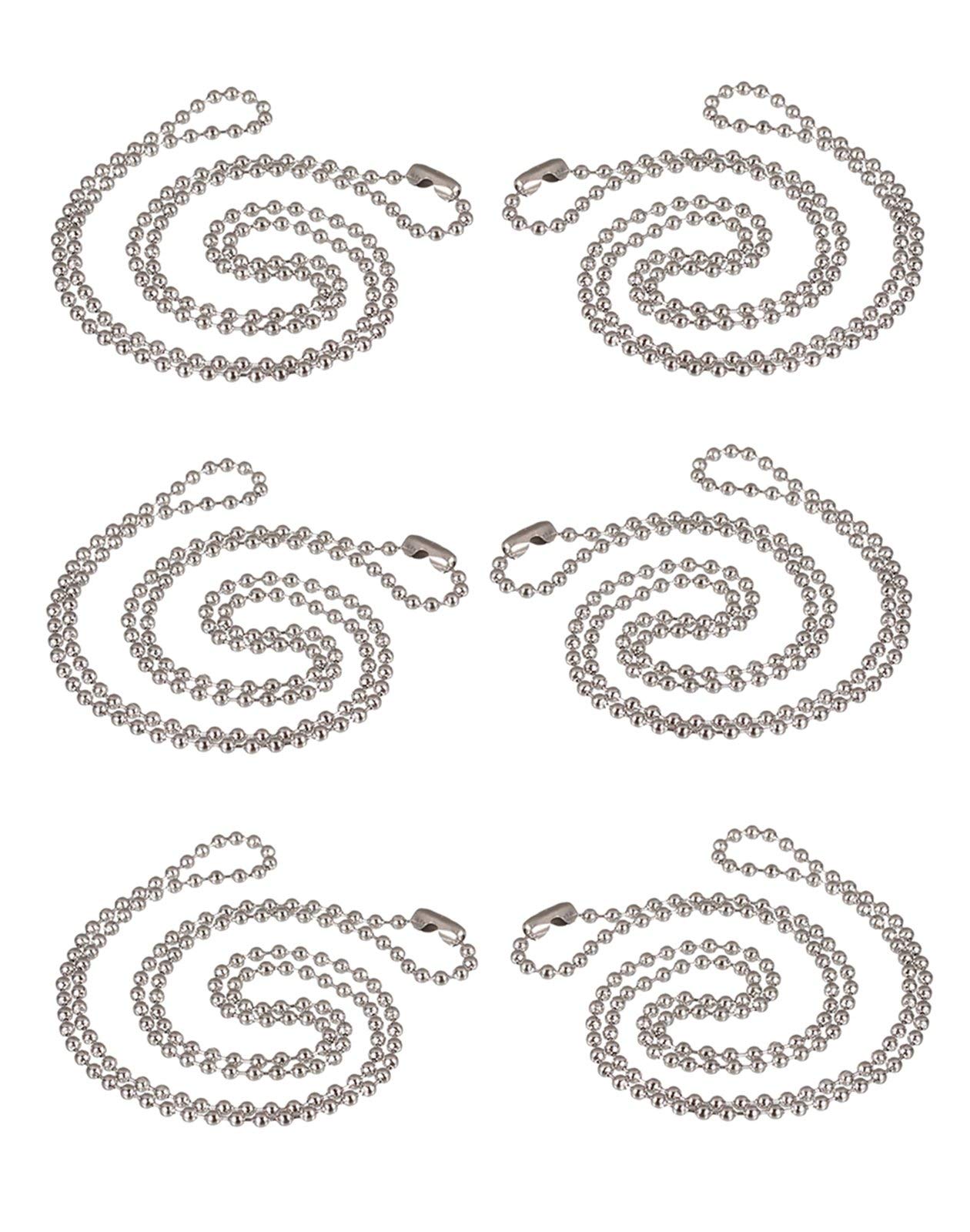 Zivom® Mens and Womens Ball Silver Rhodium Plated 316 L Surgical Stainless Steel Long Necklace Chain (21 Inch) -Combo Pack of 6 (B07HQGL4D1) Amazon Price History, Amazon Price Tracker