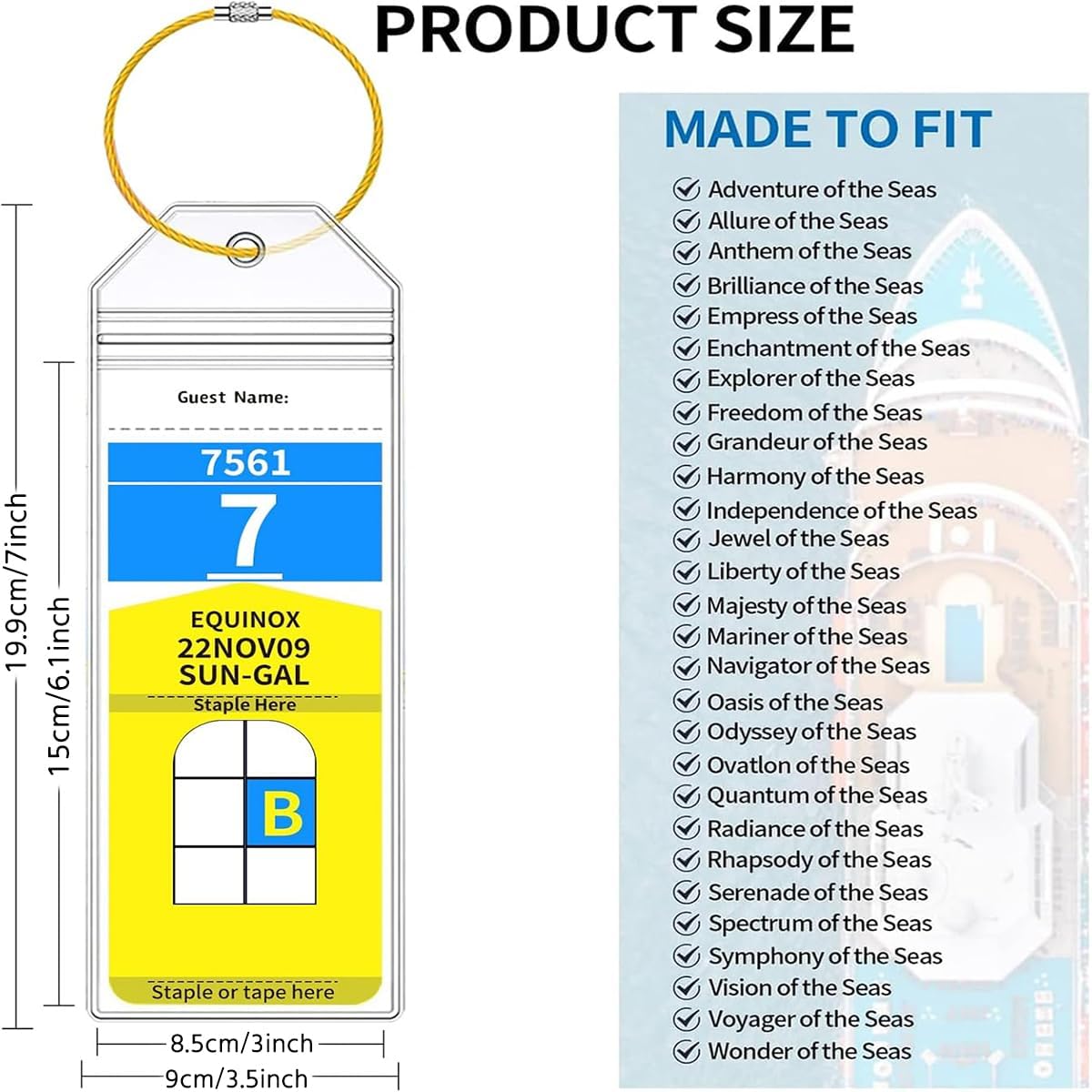 12 Pcs Cruise Essentials Kit Cruise Lanyards for Ship Card, Luggage Tags Holder, Waterproof Phone Pouch, Magnetic Hook for Royal Caribbean & Celebrity Cruise Lines image 2