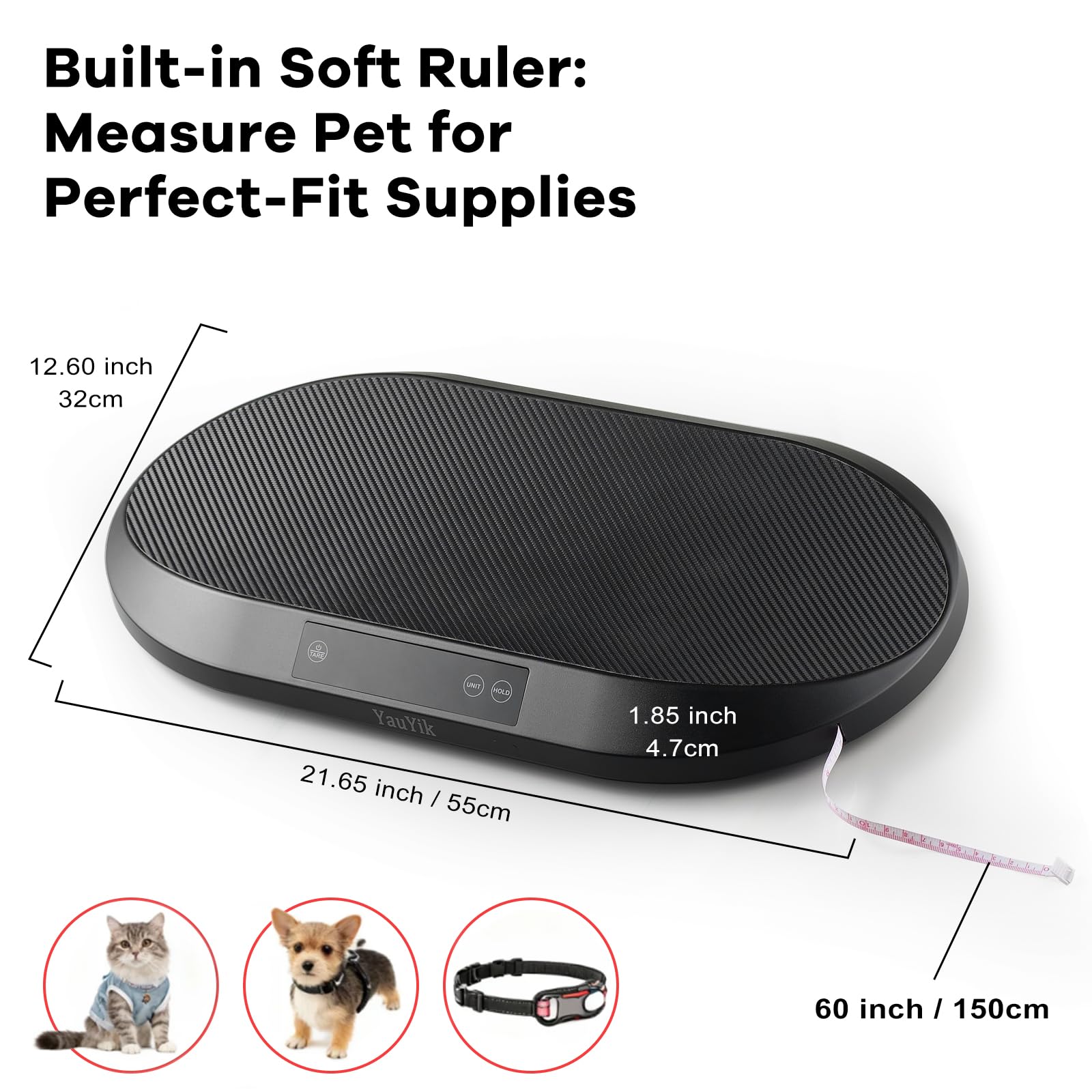 YAUYIK Bilancia digitale per bambini, con funzione Smart Hold, bilancia multifunzione per neonati, gatti e piccoli animali, fino a 39,9 kg, design a forma di nido, nastro morbido da 150 cm