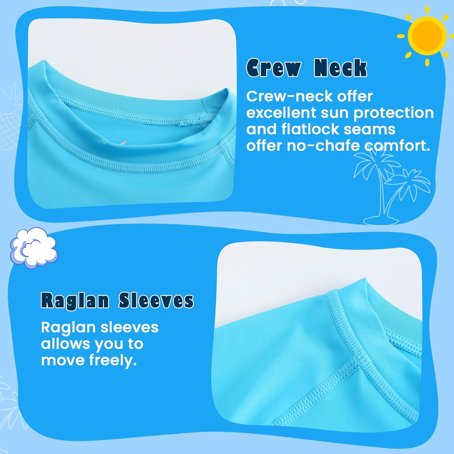 HODOSPORTS Boys UPF 50+ Rash Guard Swim Shirts Short Long Sleeve Quick Dry UV Protection Sun Shirt - Image 6