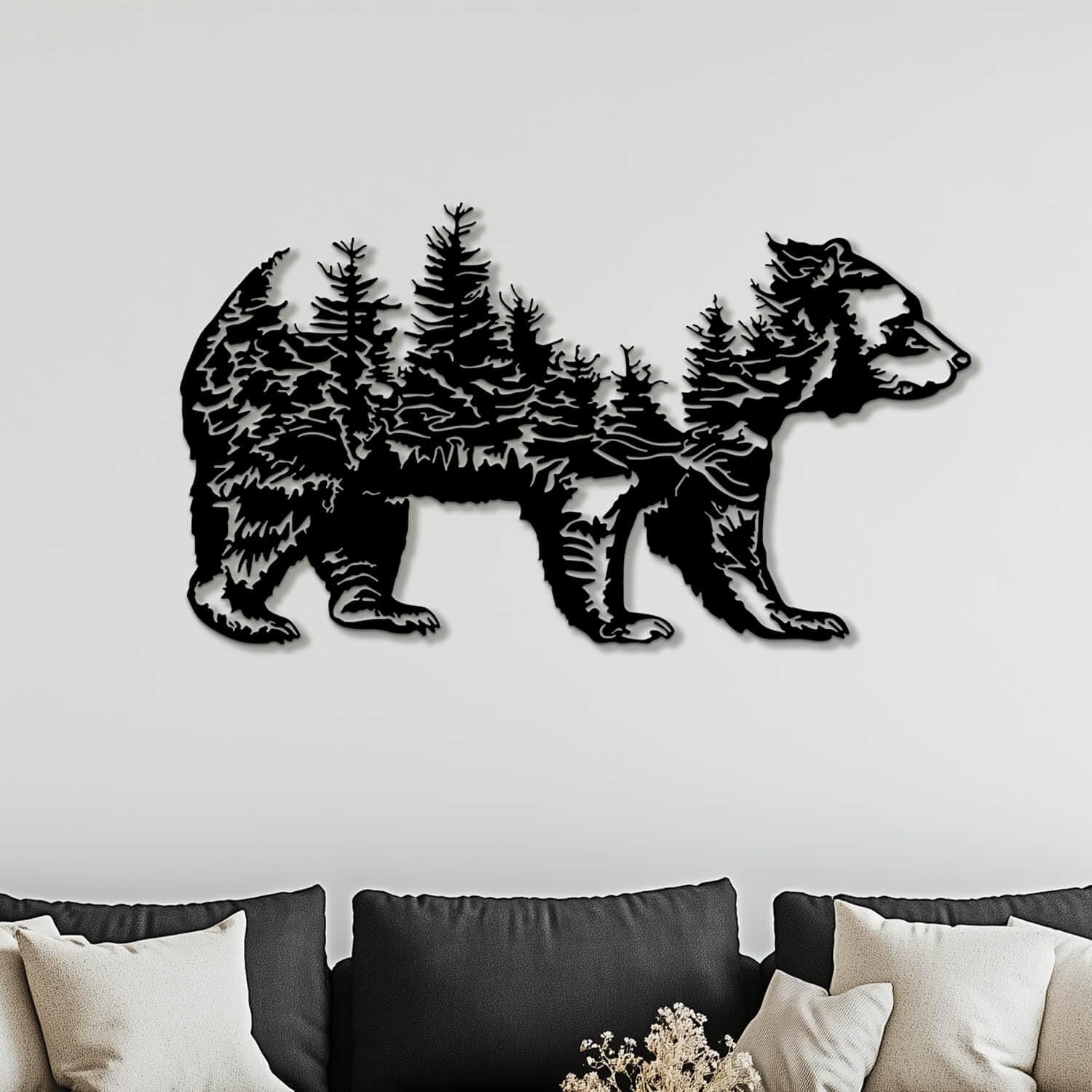 Décoration murale métal ours moderne pour habiller un grand mur