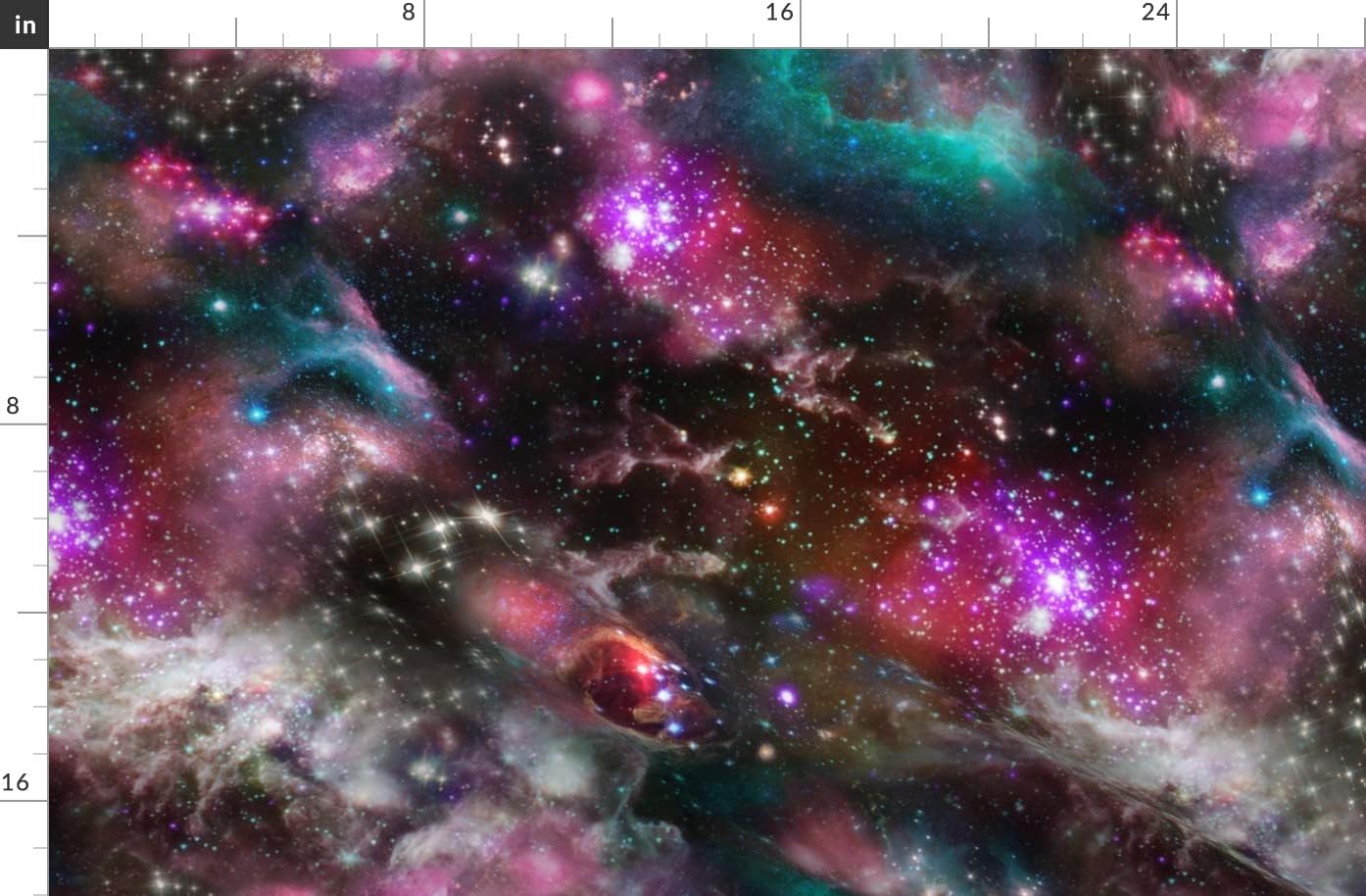 Spoonflower Fabric - Space Collage Stars Galaxy Nebula Star Galactic Purple Pink Solar Printed on Organic Cotton Sateen Fabric by The Yard - Sewing Quilting Apparel Home Decor