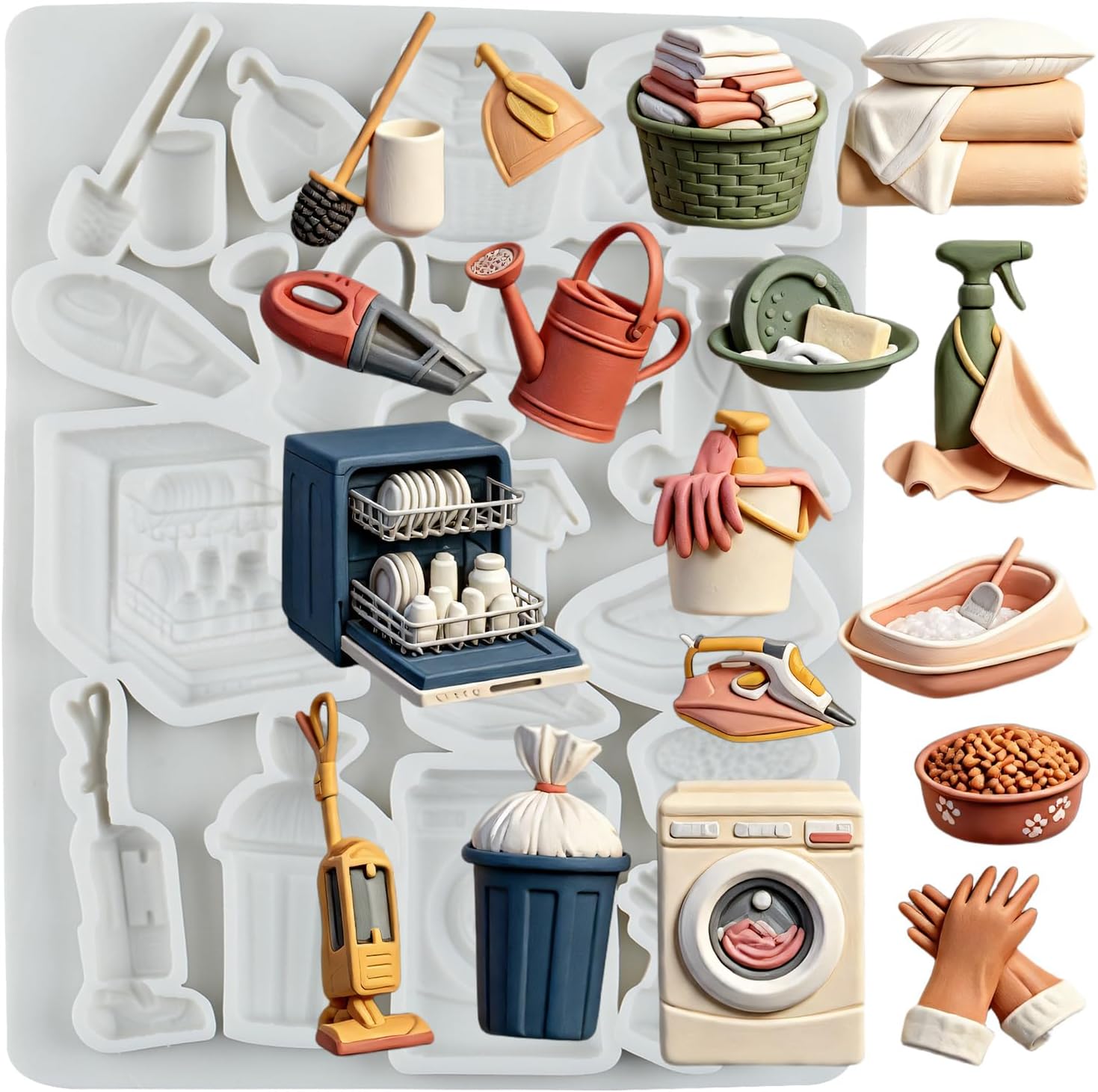 Housework Tool Silicone Molds Washing Machine Polymer Clay Mold