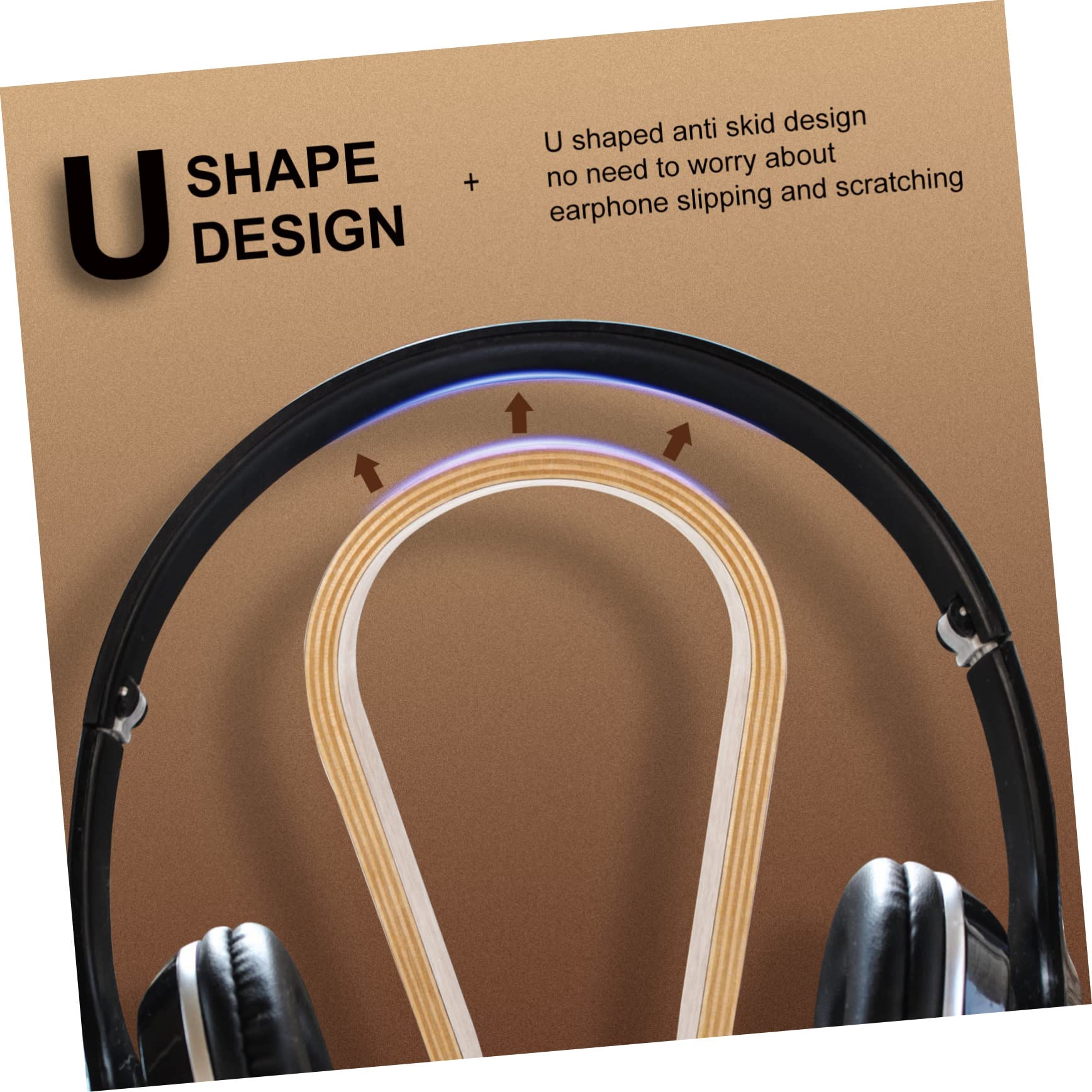 Veemoon Soporte De Auriculares De Madera Estante De Exhibición Para Auriculares Diseño u Organizador De Escritorio Estéreo y Gaming