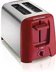 Torradeira Elétrica Hamilton Beach Cromada/Vermelha, 110v