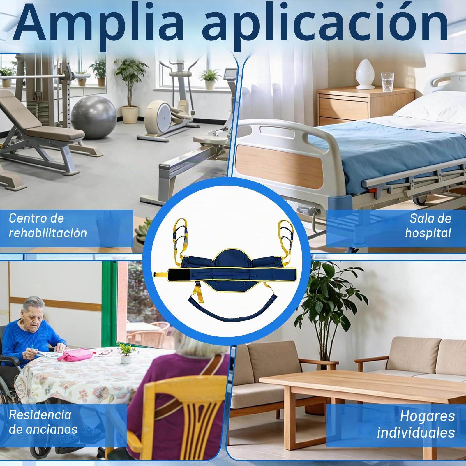 Arnés de Elevación y Asistencia para Ponerse de Pie, Arnés de Transferencia de Sentado a de Pie con Acolchado y Soporte Lumbar, Funciona con la Mayoría de los Equipos de Ayuda a la Movilidad
