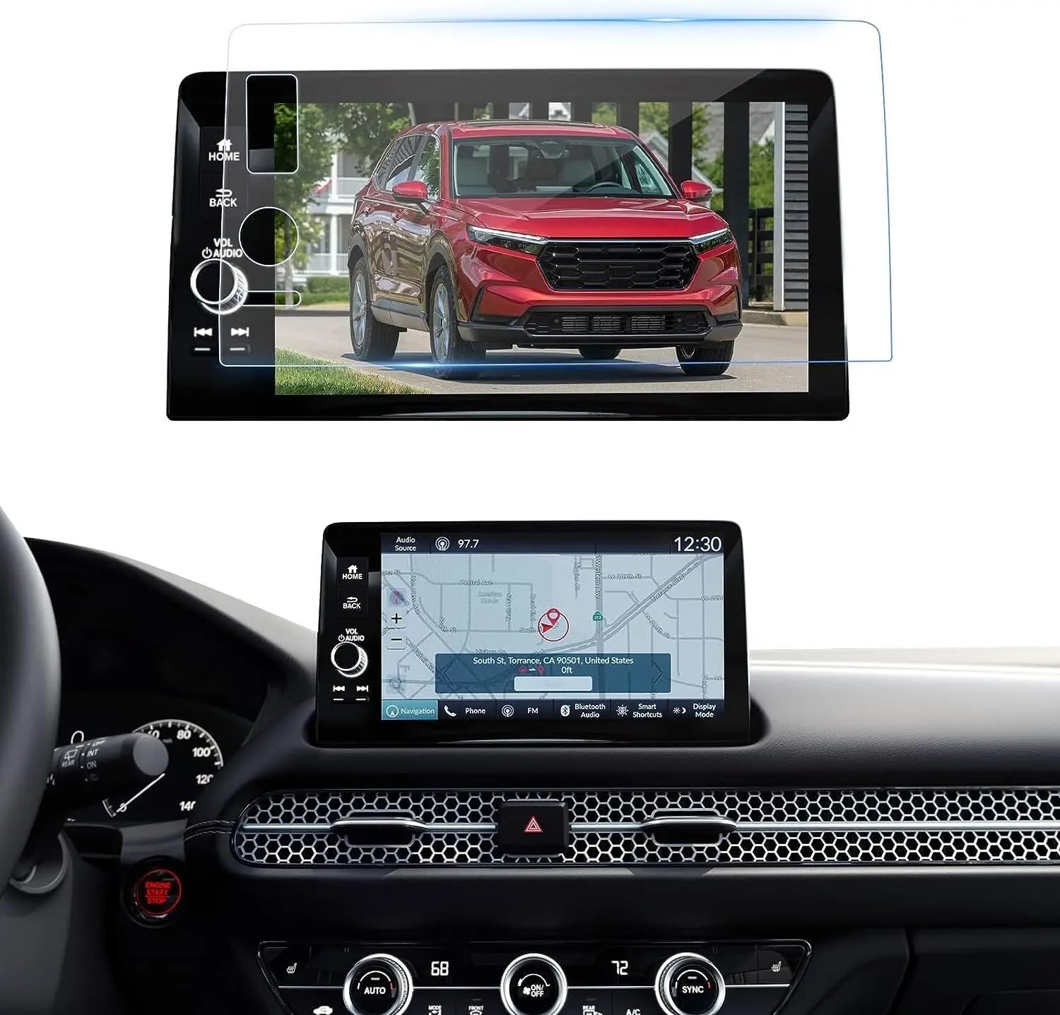 Verre trempé navigation voiture sans reflets pour Pilot 2023 anti-rayures