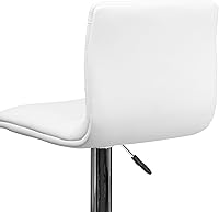 Vista 6 de Flash Funiture silla de bar ajustable con base cromada, Vinilo, Blanco