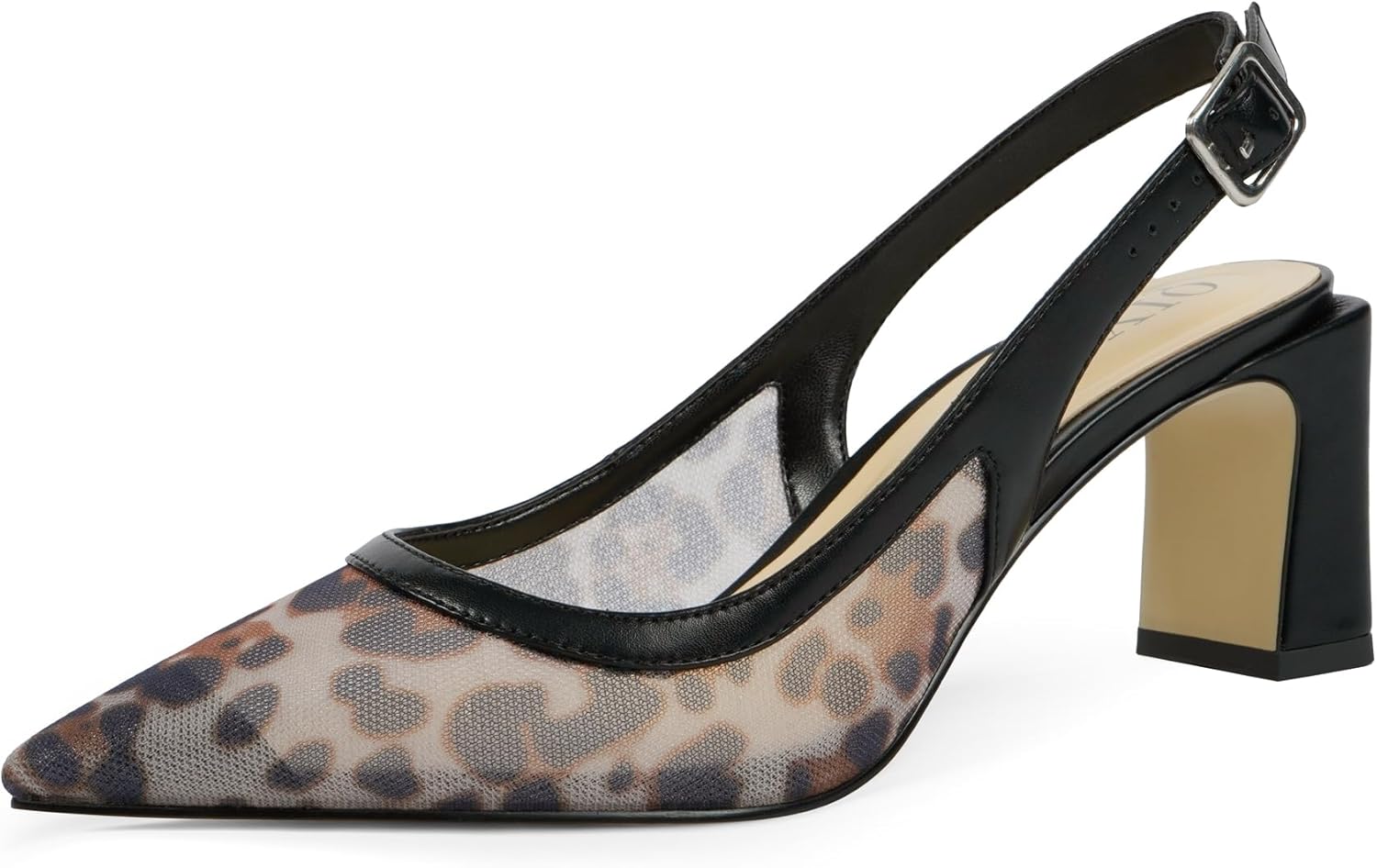 Womens Pumps Pointed Closed Toe Chunky Heel Slingback Heels for Women