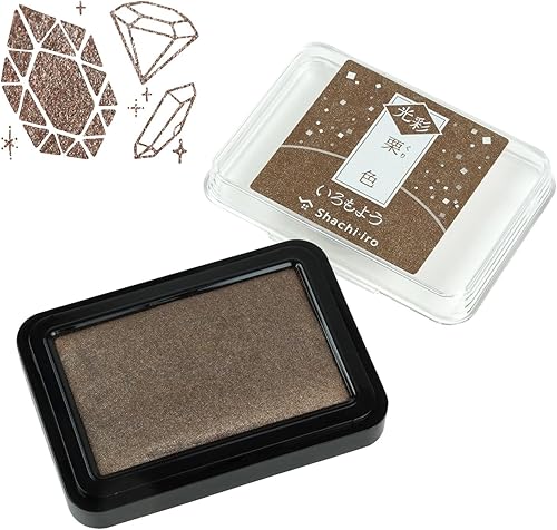 Miniatura 2 de Shachihata Almohadilla de tinta a base de aceite Iromoyo Kosai Glow Stamp Pad Sorrel-IRO (castaño) Tinta japonesa tradicional color Japón
