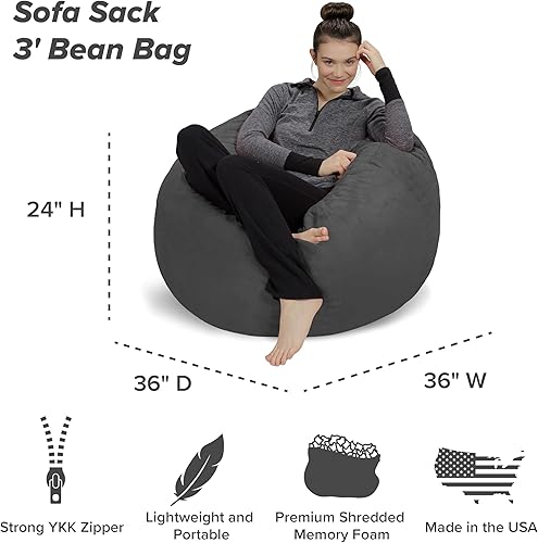 Miniatura 3 de Saco de sofá  Puff de felpa ultra suave con espuma viscoelástica y funda de micro-gamuza mueble rellenos de espuma y accesorios rellenos de espuma