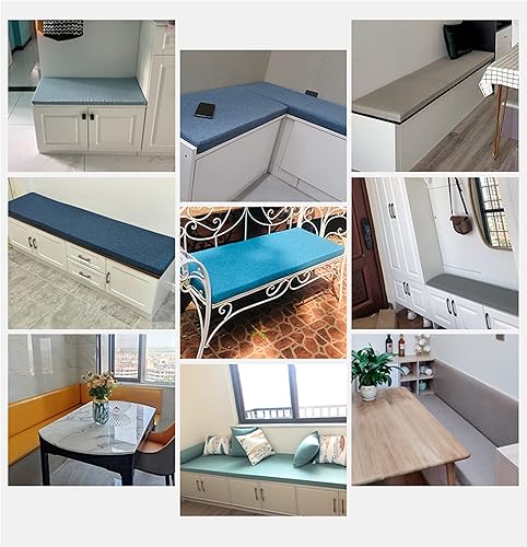 Miniatura 7 de Hruile Cojín de banco para exteriores e interiores, lavable, cojín de asiento antideslizante para almacenamiento de zapatos, piano, comedor,