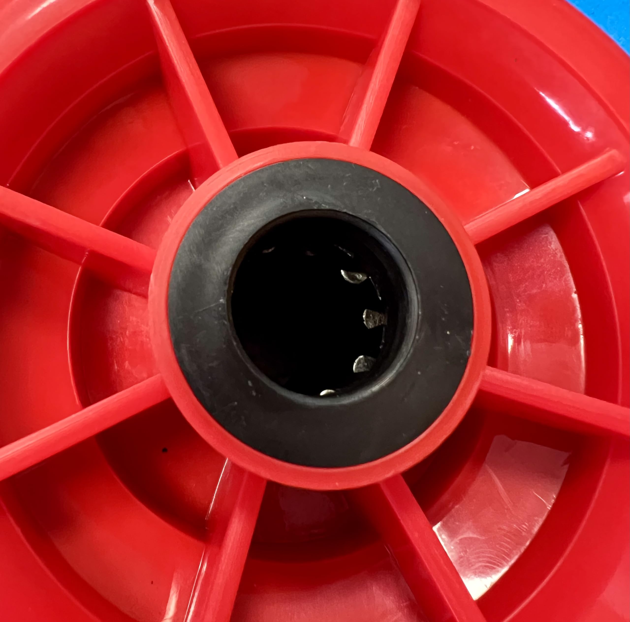 2x Sackkarrenrad Pannensicher VOLLGUMMIREIFEN Ø 260mm, Nabe Ø20×75mm, 3.00-4, für Sackkarren Bollerwagen, Rad Ersatzrad Reifen Räder für Sackkarre Bollerwagenrad Sackkarrenräder Blau/Rot, PU