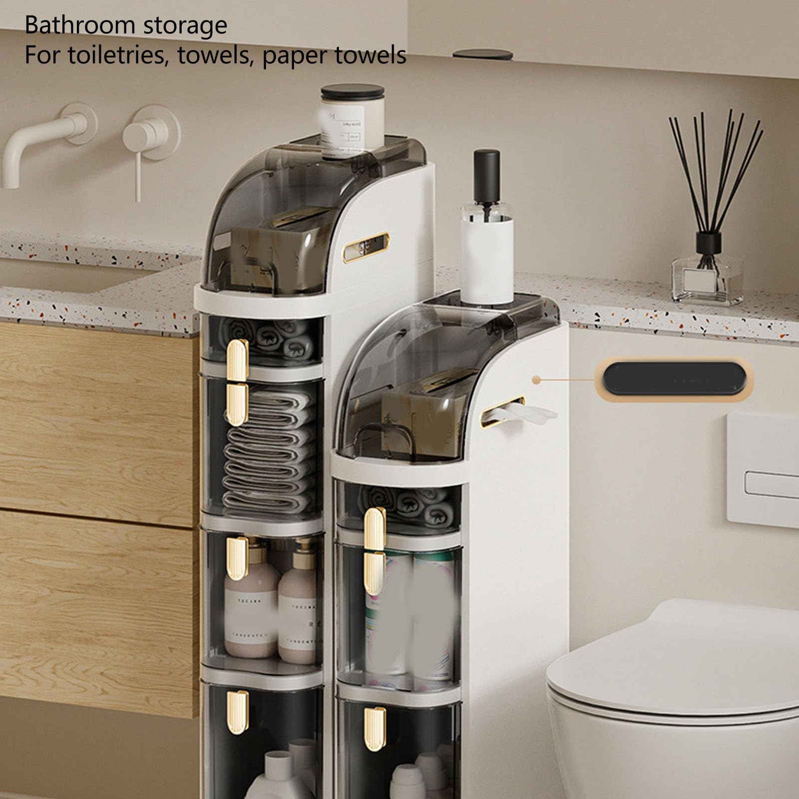 Armadietto sottile con cassetti e rotelle per piccoli spazi, perfetto per bagno, cucina, casa, soluzione salvaspazio