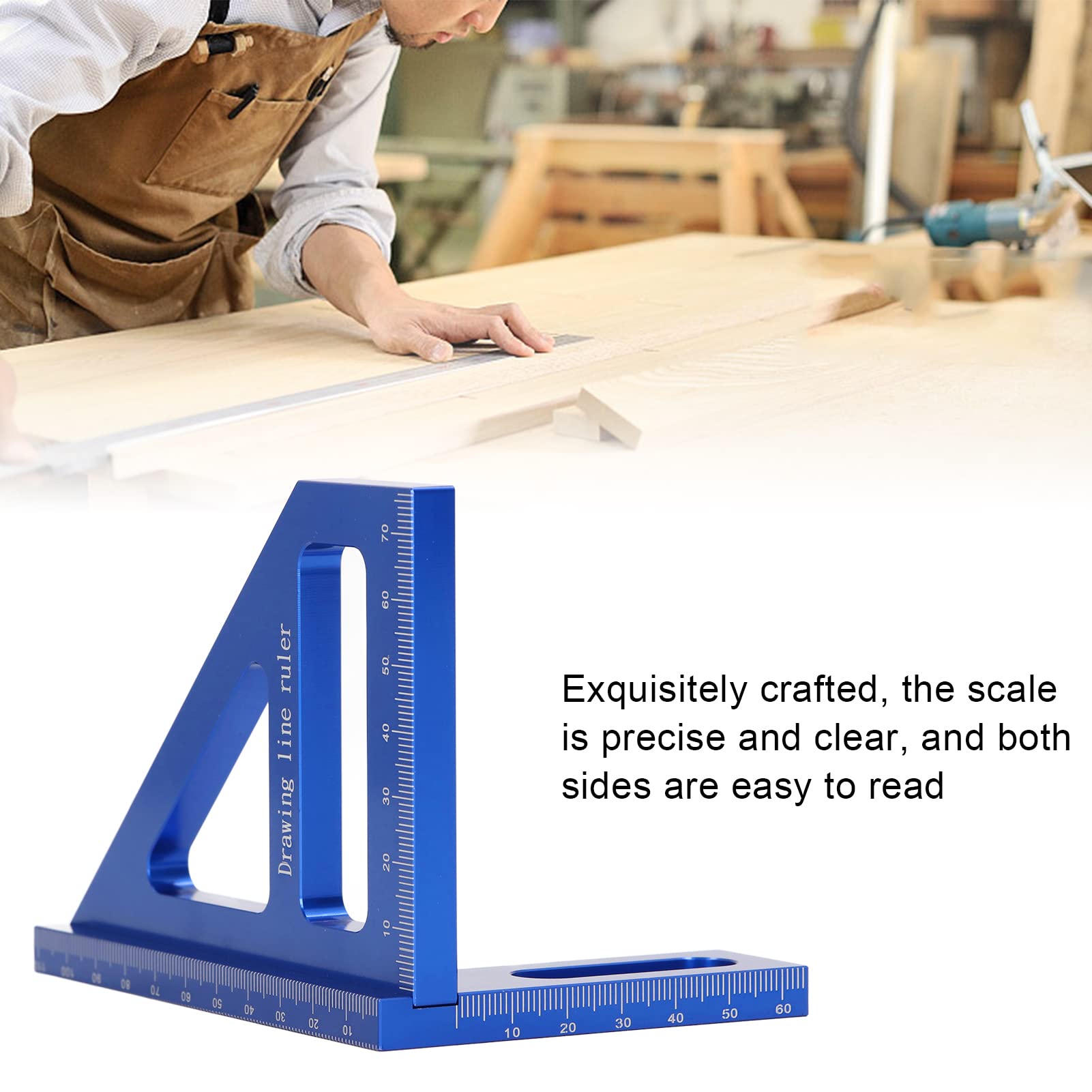 ANKROYU Angle Measuring Ruler, Aluminum Alloy Layout Gauge Ruler, 45 90 Degree Accurate Measurement Angle Ruler for Three Dimensional Workpieces