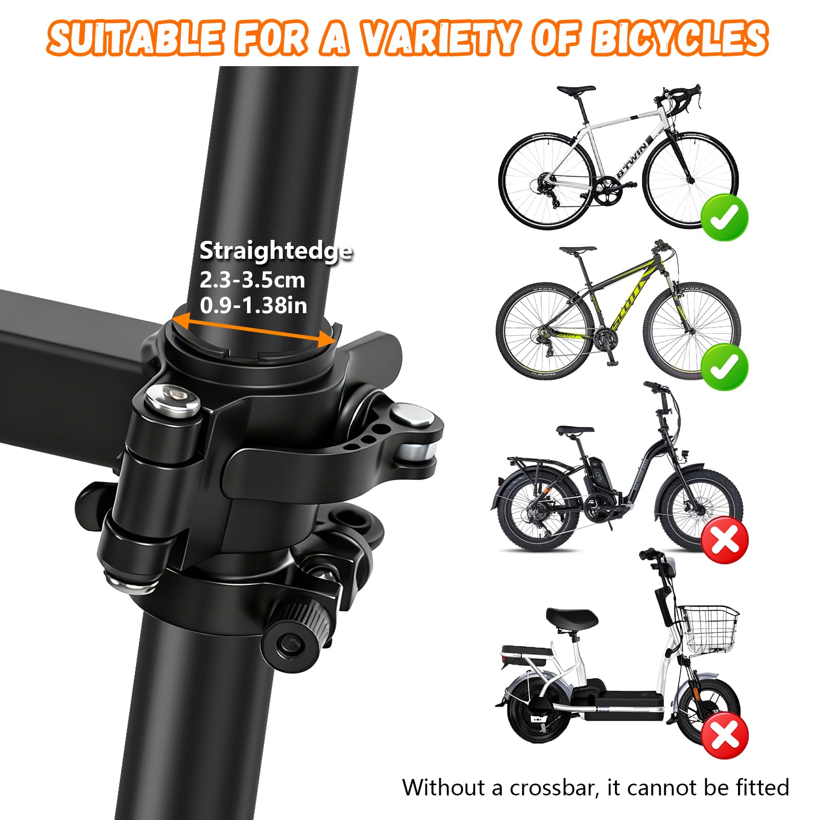 auvstar Seggiolino Anteriore per Bicicletta per Bambini,Seggiolino per Bici da Mountain Bike,Pieghevole E A Sgancio Rapido per Bambini da 1 A 6 Anni,Adatto per Mountain City Bike