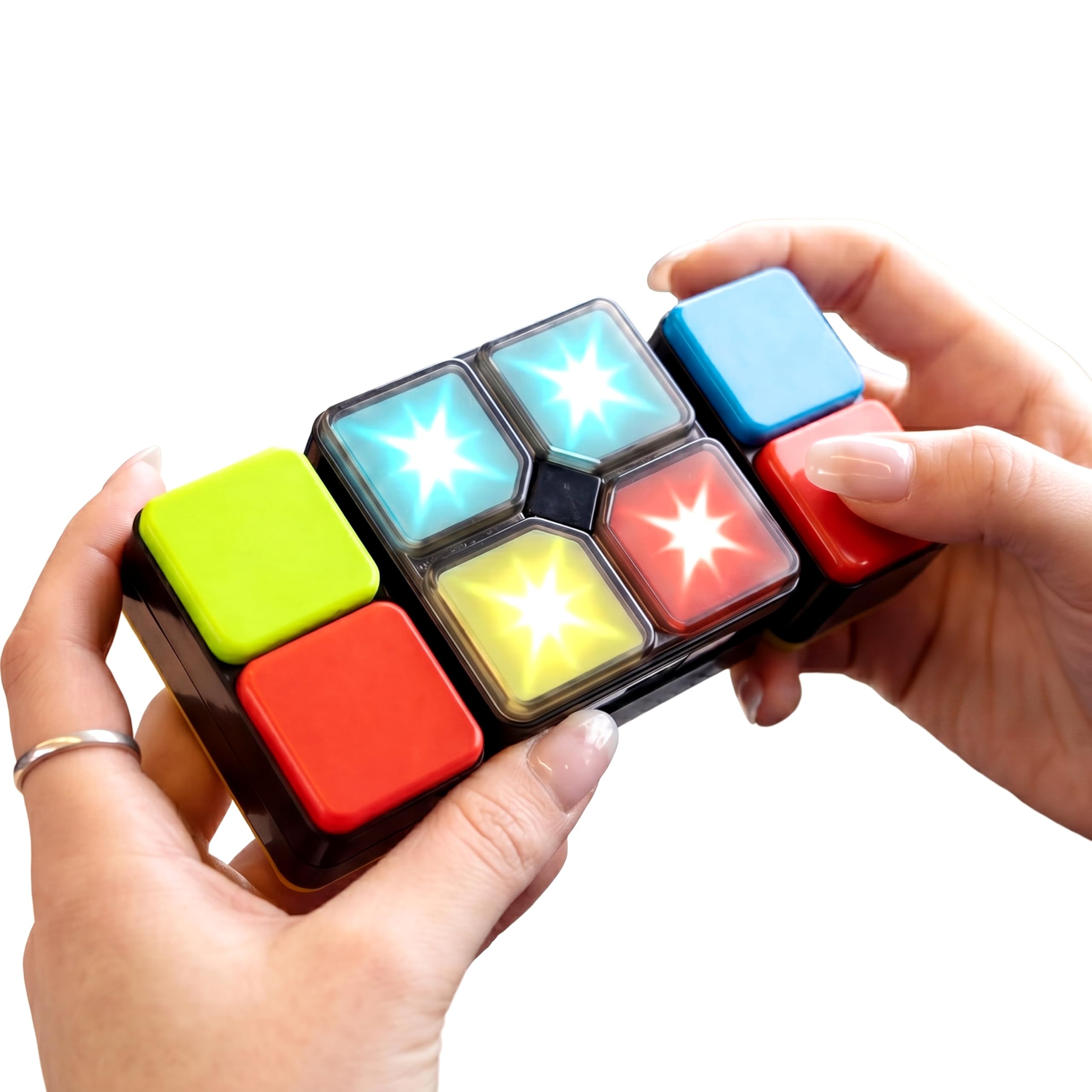 The Magic Toy Shop Magic Cube With 4 Modes, Music & Lights - Electronic Gadgets Brain Teasers For Children, Travel Games For Kids, Educational & Stem Toys, Memory & Puzzle Games