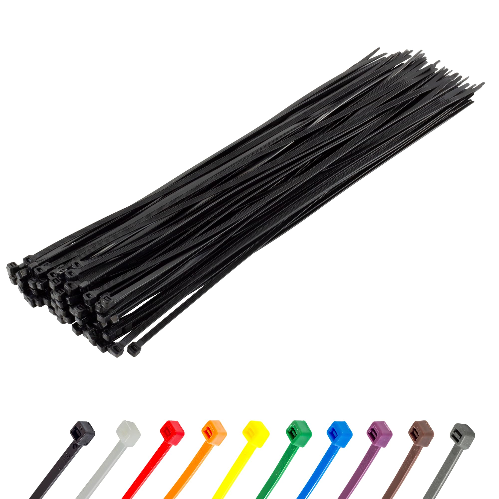 ALBO Fascette Riutilizzabili In Nylon, Confezione Da 200 Pezzi Di Misure Assortite (15-30 Cm) - Resistenti Ai Raggi UV, Nere
