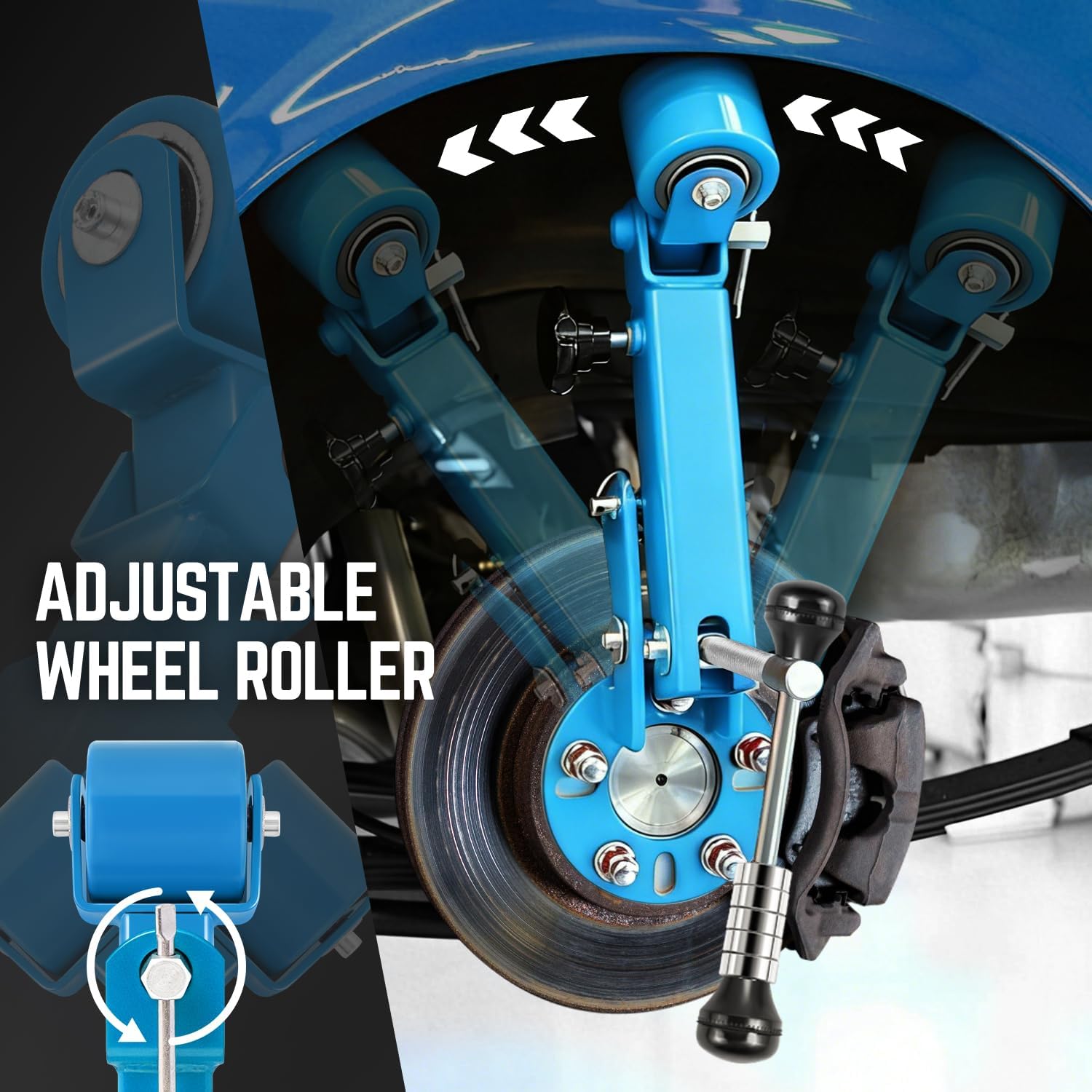 DNA MOTORING TOOLS-00249 Fender Roller Reforming Extending Tool Heavy Duty Wheel Arch Roller Flaring Former for Automobile Maintenance, Blue