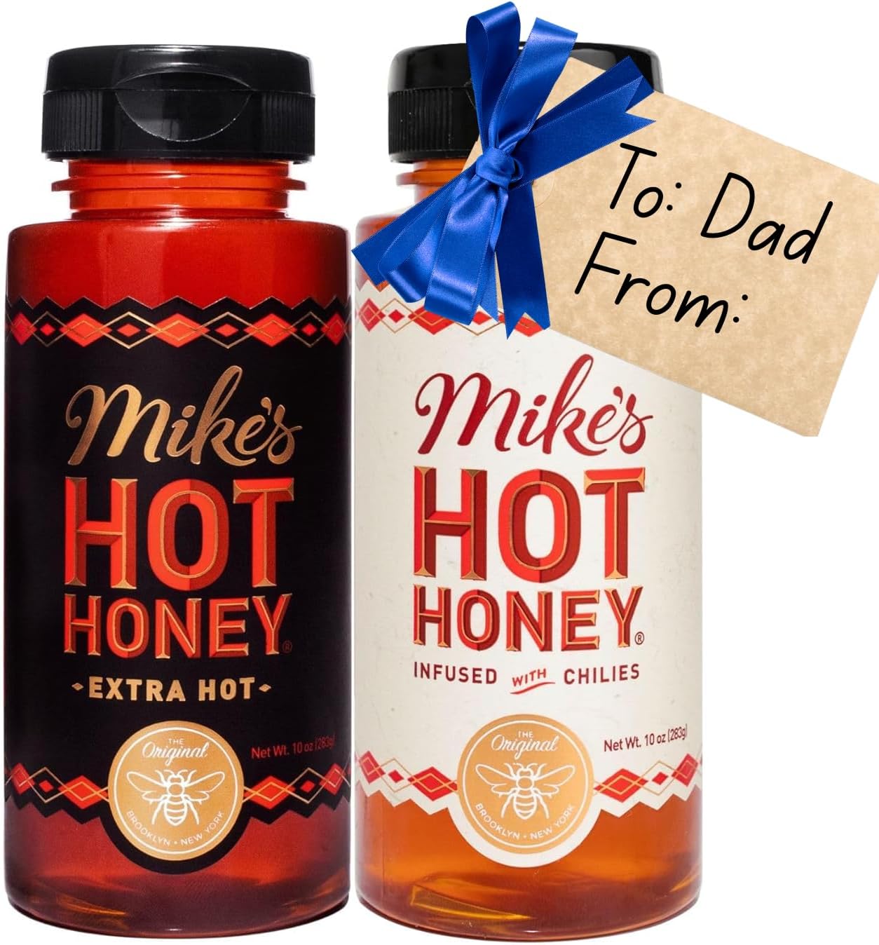 Mike's Hot Honey Original & Extra Hot Combo, America's #1 Brand of Hot Honey, Spicy Honey, All Natural 100% Pure Honey Infused with Chili Peppers, Gluten-Free, Paleo-Friendly (10oz Bottle, 2 Pack)