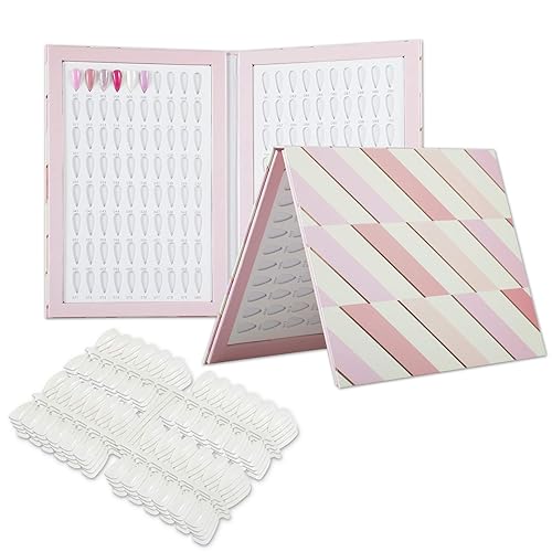NMKL38 Tabla de libros de exhibición de 160 colores de uñas con 240 puntas de uñas, esmalte de gel UV, herramientas de salón (A02)
