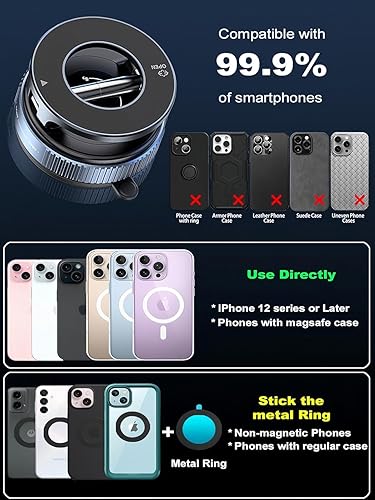 Miniatura 5 de Soporte magnético de teléfono mejorado al vacío de 360, soporte magnético para teléfono para automóvil, soporte para teléfono con ventosa manos