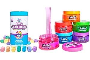 Fizzy Bath Color Tablets & Bath Slime Soap - Nontoxic Bath Drops...
