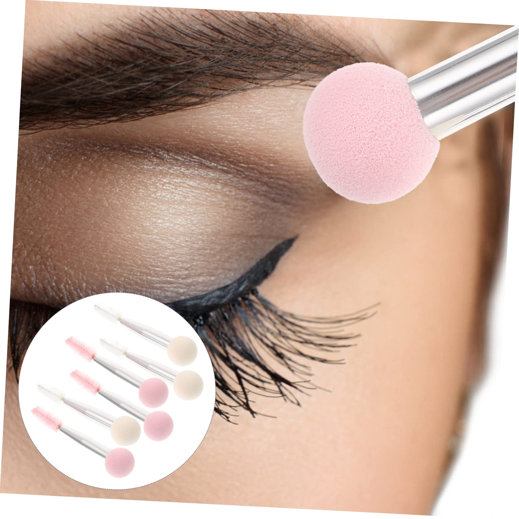 Set Di 5 Pennelli Per Il Trucco A Doppia Estremità Spugne Per Ciglia E Sopracciglia Applicatore Per Il Trucco 6 Pezzi*5