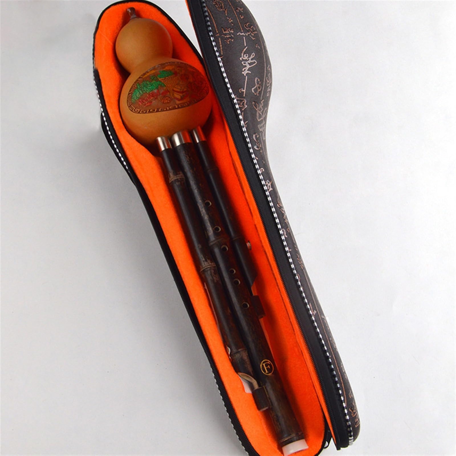 Hulusi Tradicional Chino con Clave F, Instrumento de Juego, hulusi Desmontable de Tres Notas con Caja de Almacenamiento, hulusi Profesional