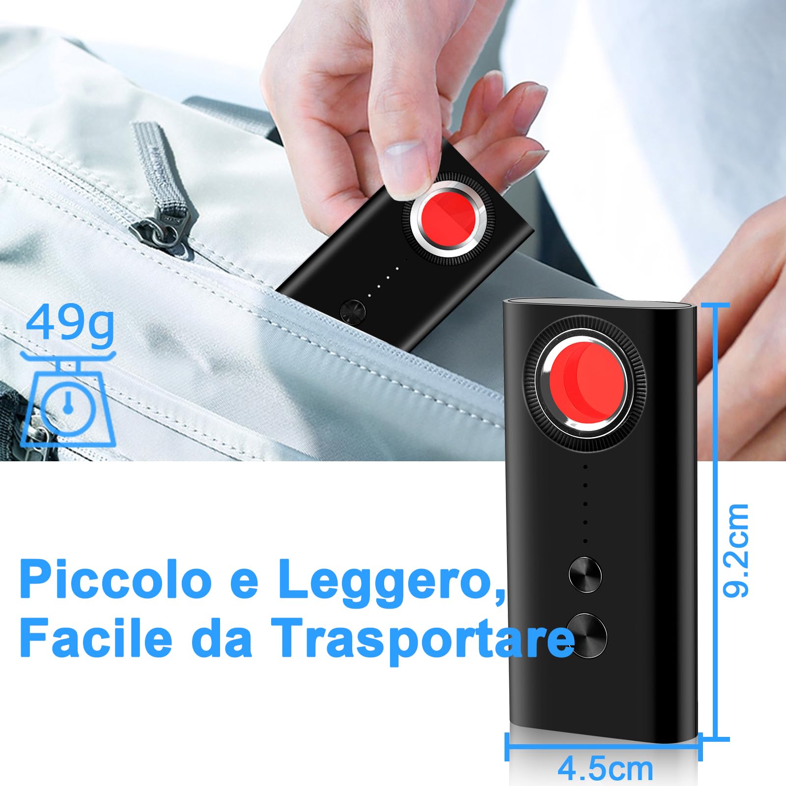 Rilevatore Microspie, Rilevatore di Videocamera Micro Spia, Rilevatore Telecamere Nascoste Segnale, Rilevatore di Segnale GSM Dispositivo Rilevatore di Segnale Anti-Spia per Hotel/Cameretta