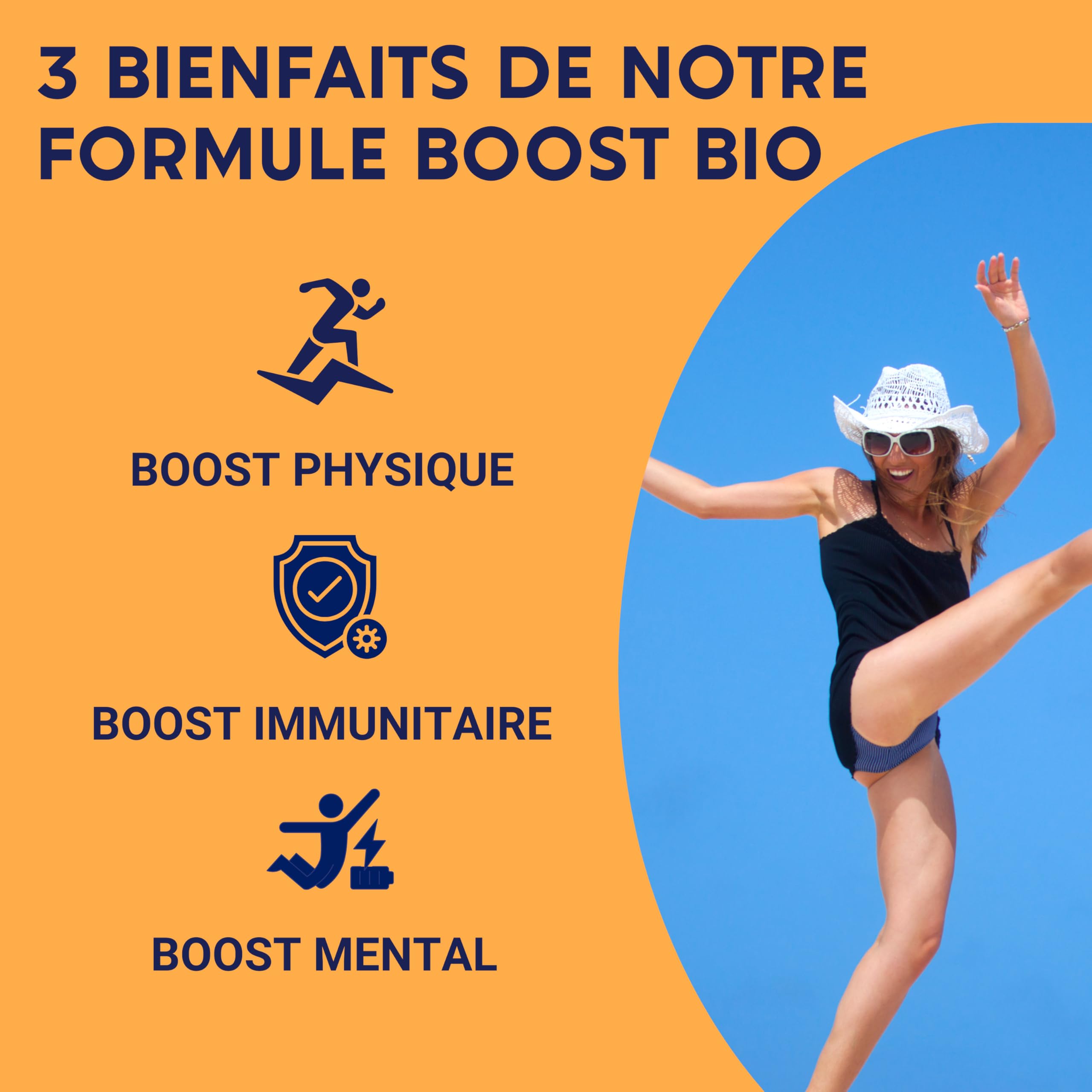 FORMULE BOOST BIO | 4G : Ginseng, Gelée royale, Guarana, Gingembre + Acérola | Complement Alimentaire Anti-Fatigue | Immunité et Energie | Fabriqué en France