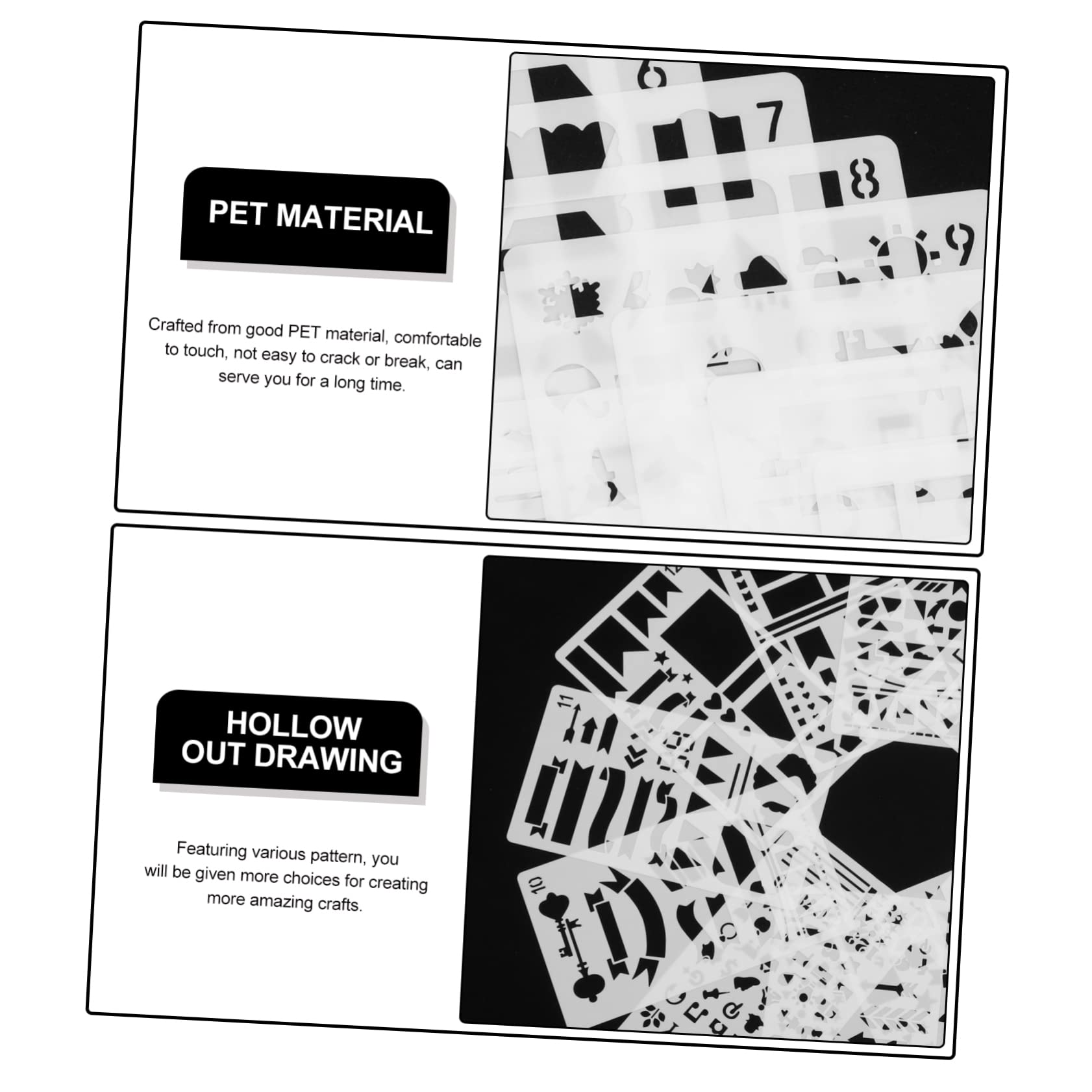 STOBOK 60pièces Pochoirs De Journal Plastique Réutilisables Pour Décoration Et Peinture Modèles Artistiques Pratiques Pour Scrapbooking Et Projets Créatifs