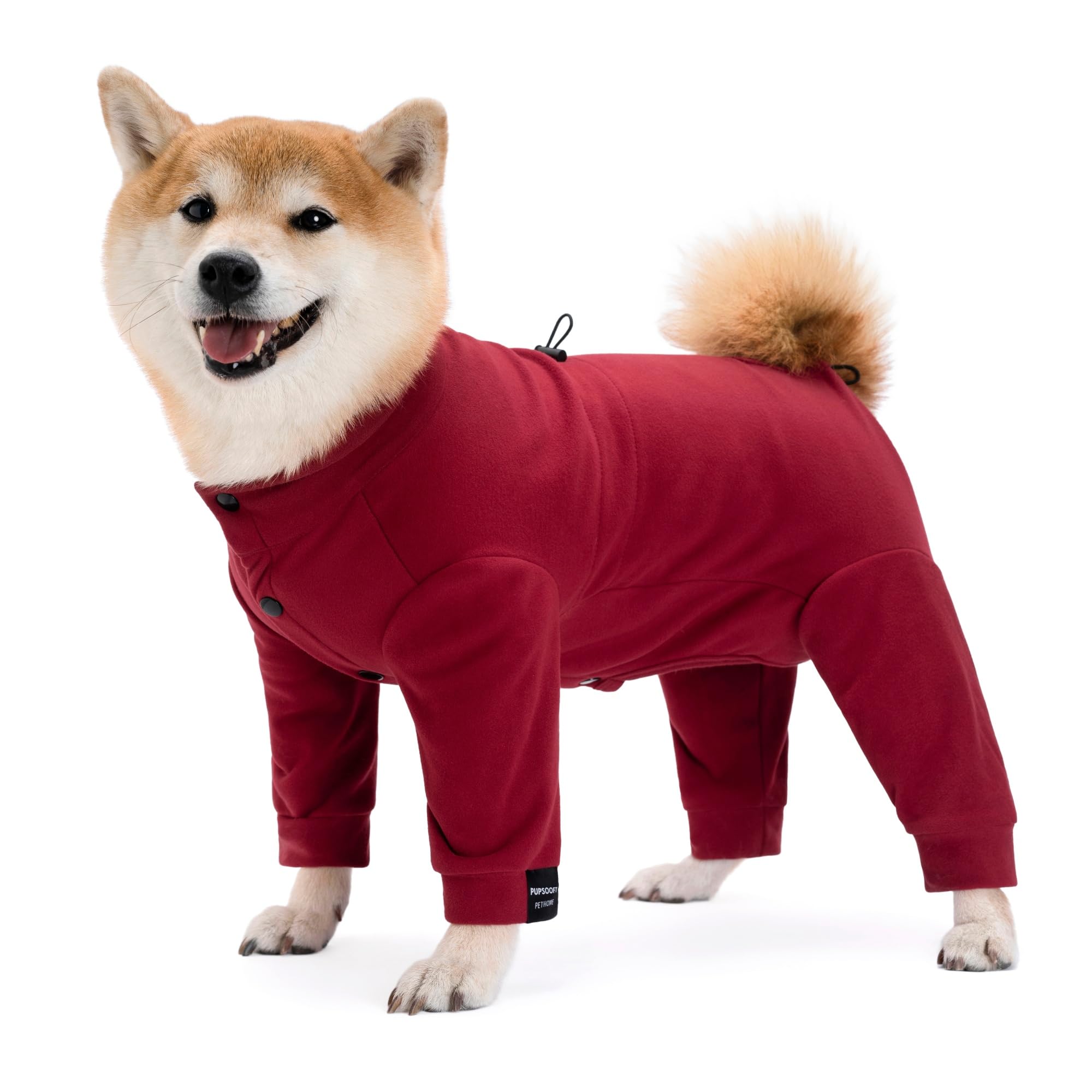 Combinaison d'hiver chaude en polaire pour chiens de petite, moyenne et grande taille, combinaison extensible par temps froid pour animal domestique légère (rouge, taille XL)