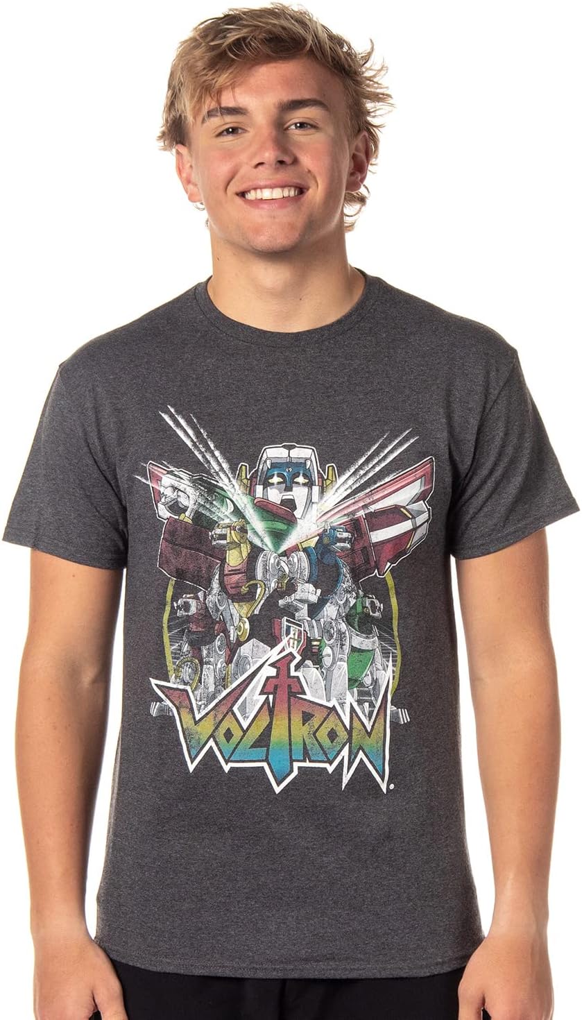 Voltron Men's Distressed Vintage Graphic Design T-Shirt