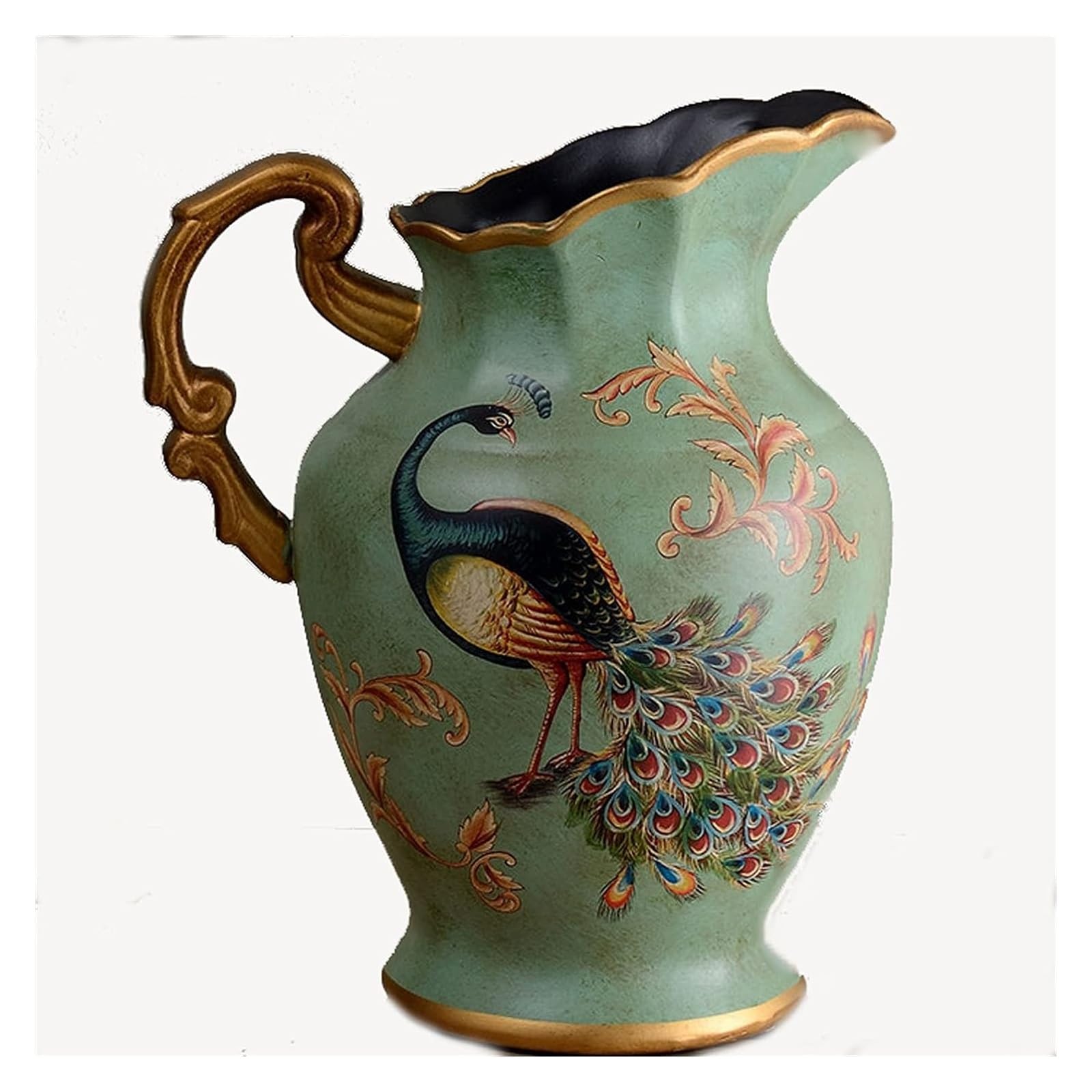 SnamicE Vase Tabletop Flower Vase Peacock Pattern Ceramic Floor Vase,Flower Vase Handmade Decorative Vase,