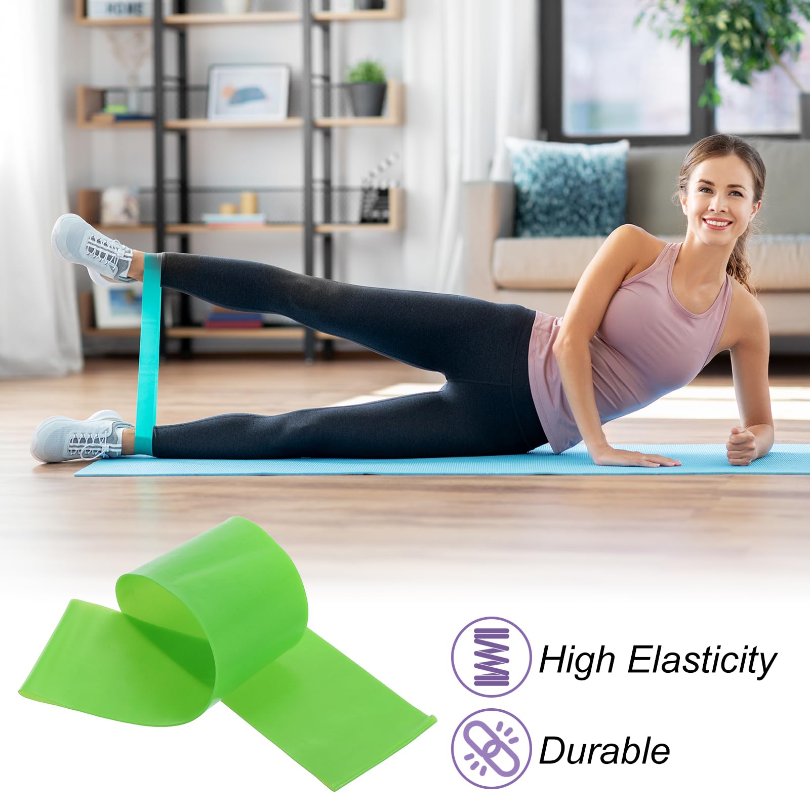 PATIKIL 2 Paquet Yoga Blocs & Résistance Bande Ensemble 9"x6"x3" Rose