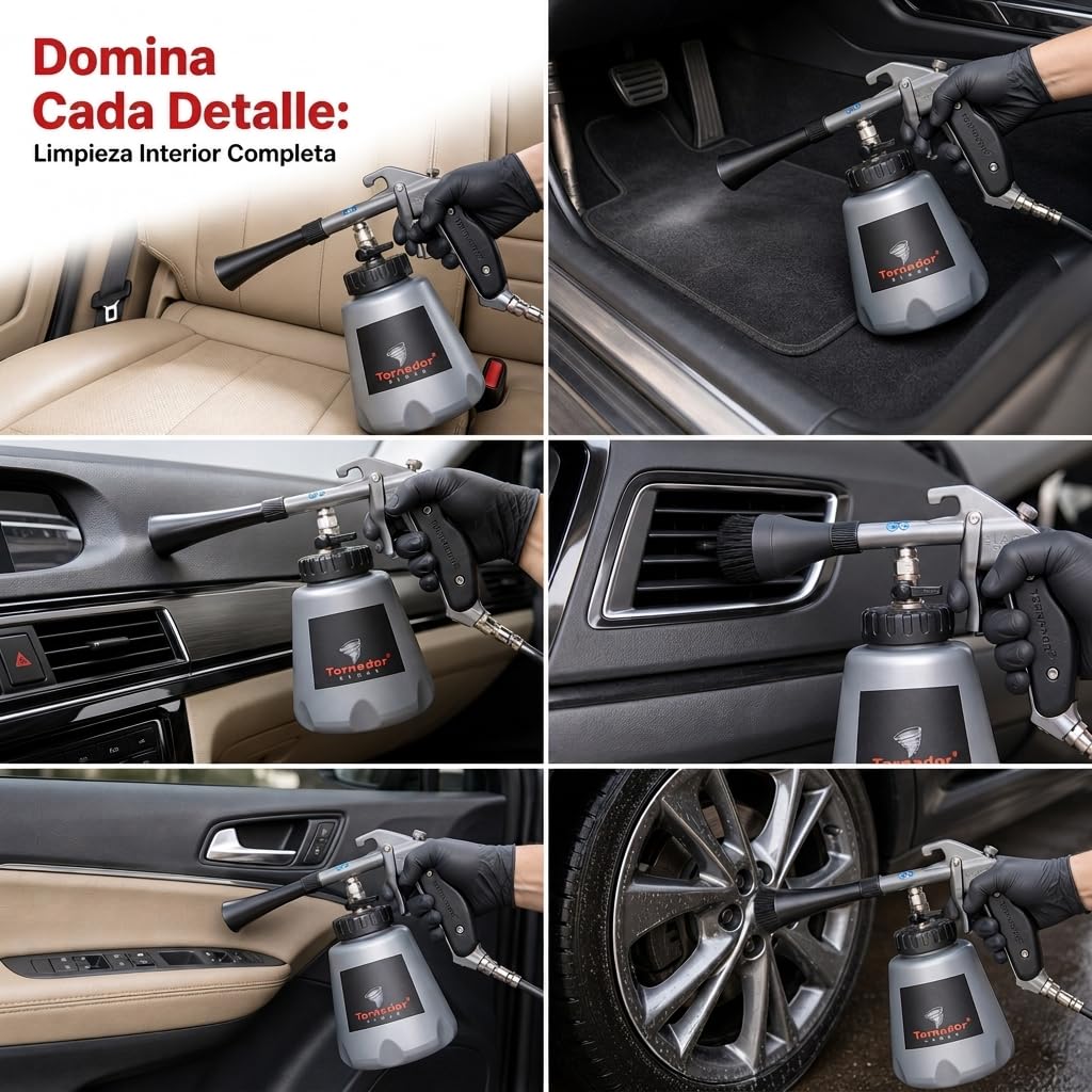 Tornador - Pistola de Aire Comprimido TORNADOR® BLACK Z-020RS, Alta Presión para Compresor, Ideal para Limpieza de Coches, Suelos y Techos, 6-9,2 Bar