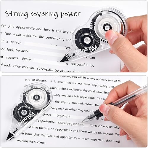Miniatura 6 de Unjoo Cinta Correctora Blanca, Aplicador Fácil de Usar para Correcciones Instantáneas de Escrituras Incorrectas en Cualquier Momento, Para la